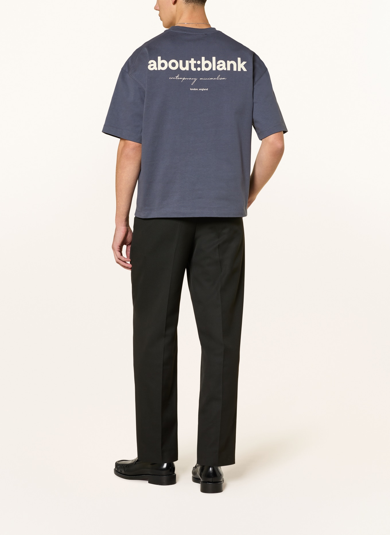 about:blank T-Shirt: DUNKELBLAU / ECRU