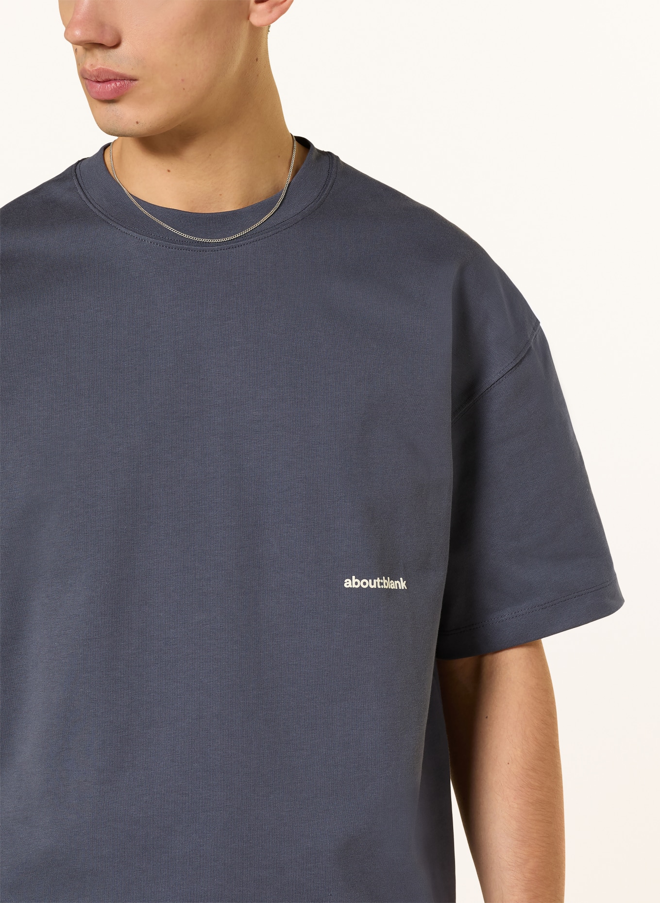 about:blank T-Shirt: DUNKELBLAU / ECRU