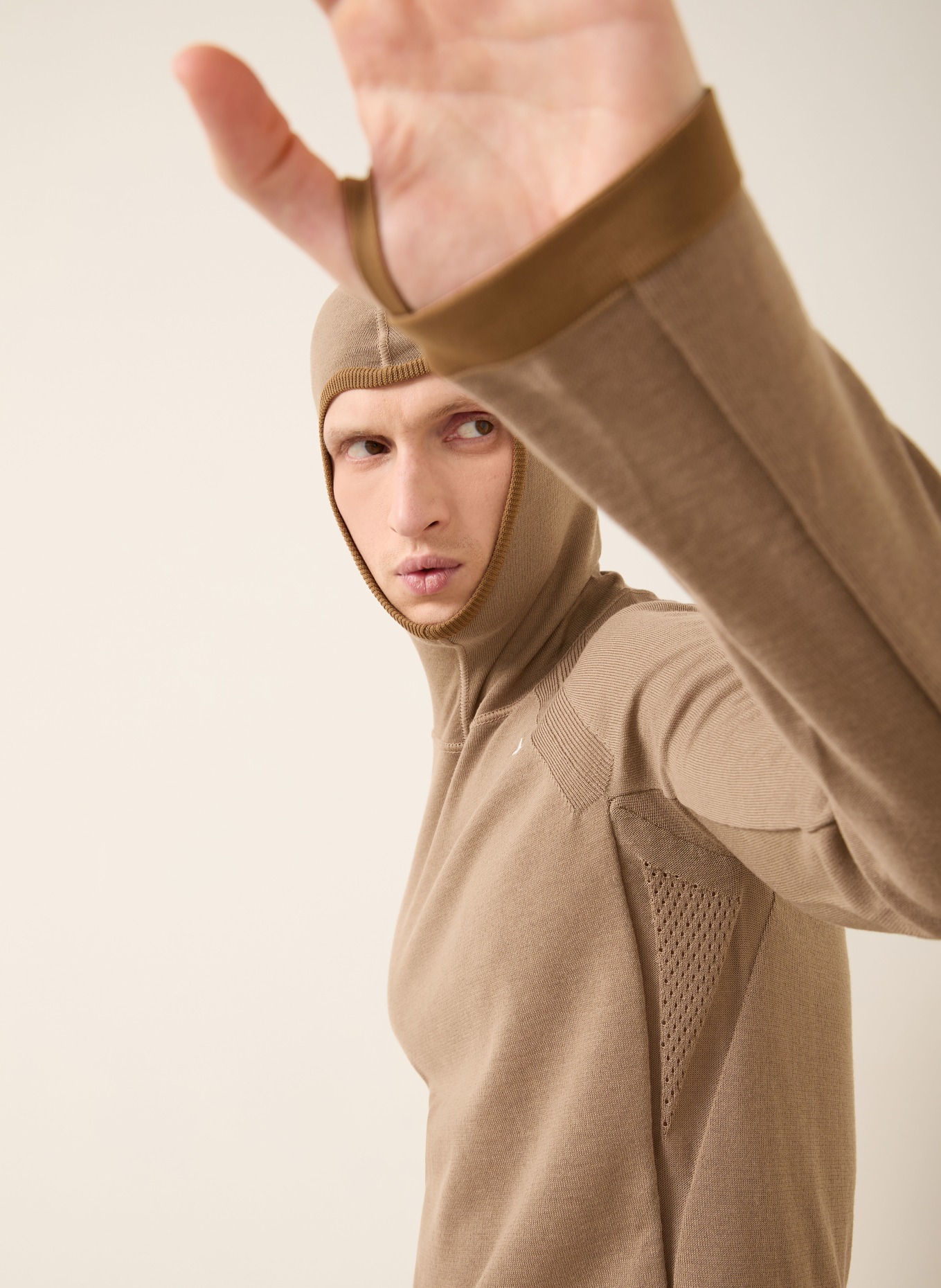 STONE ISLAND Strick-Hoodie: CAMEL