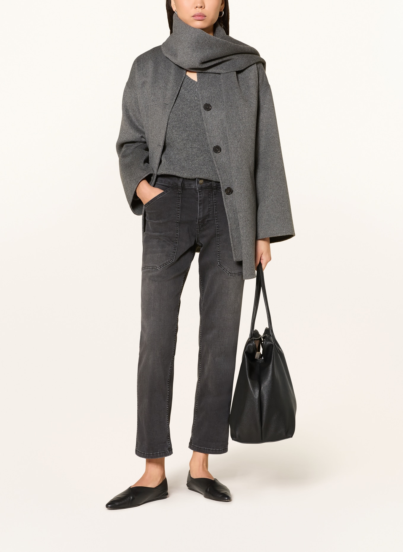 MILANO ITALY Cropped Jeans: 804 anthracite