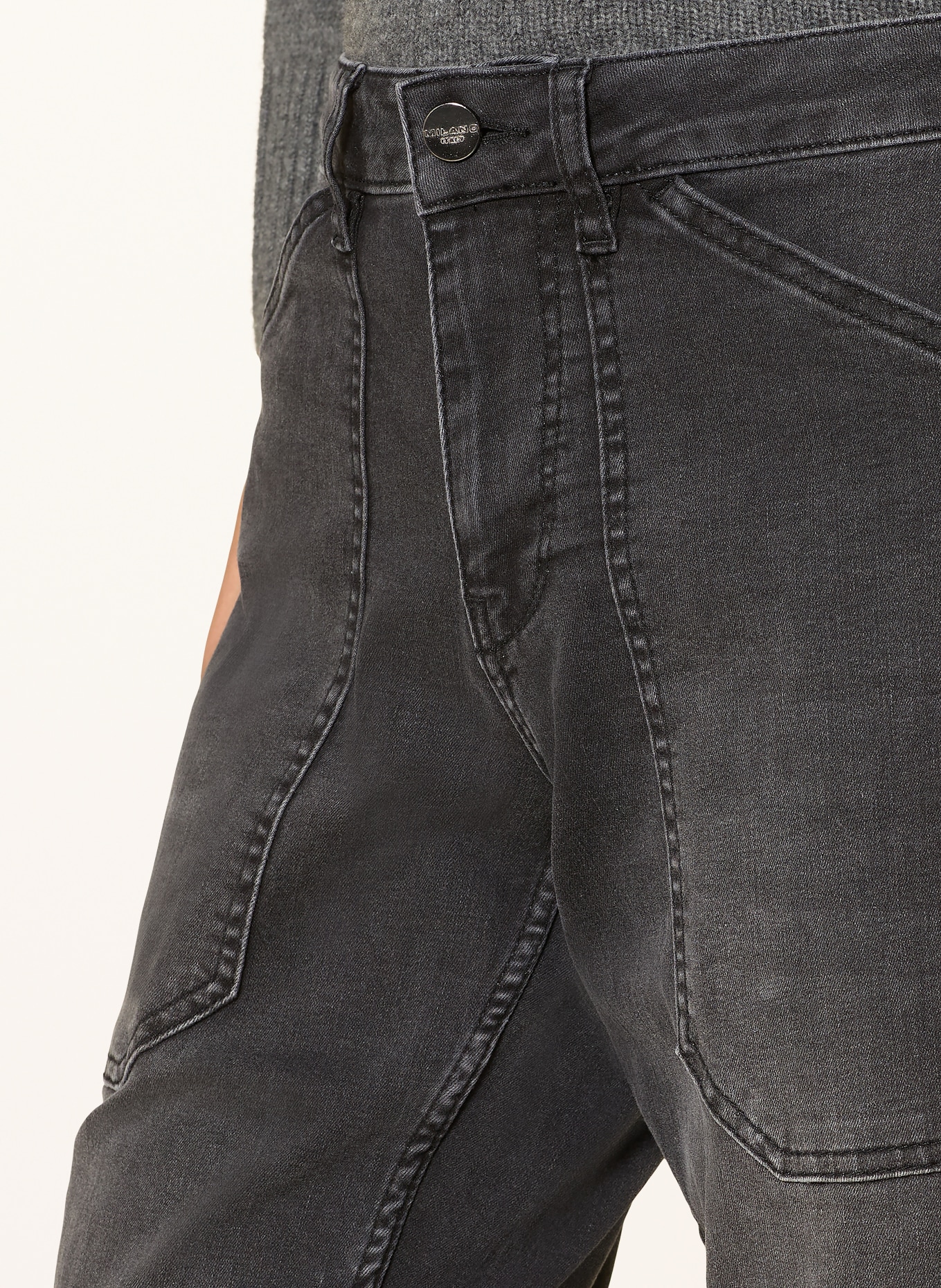 MILANO ITALY Cropped Jeans: 804 anthracite