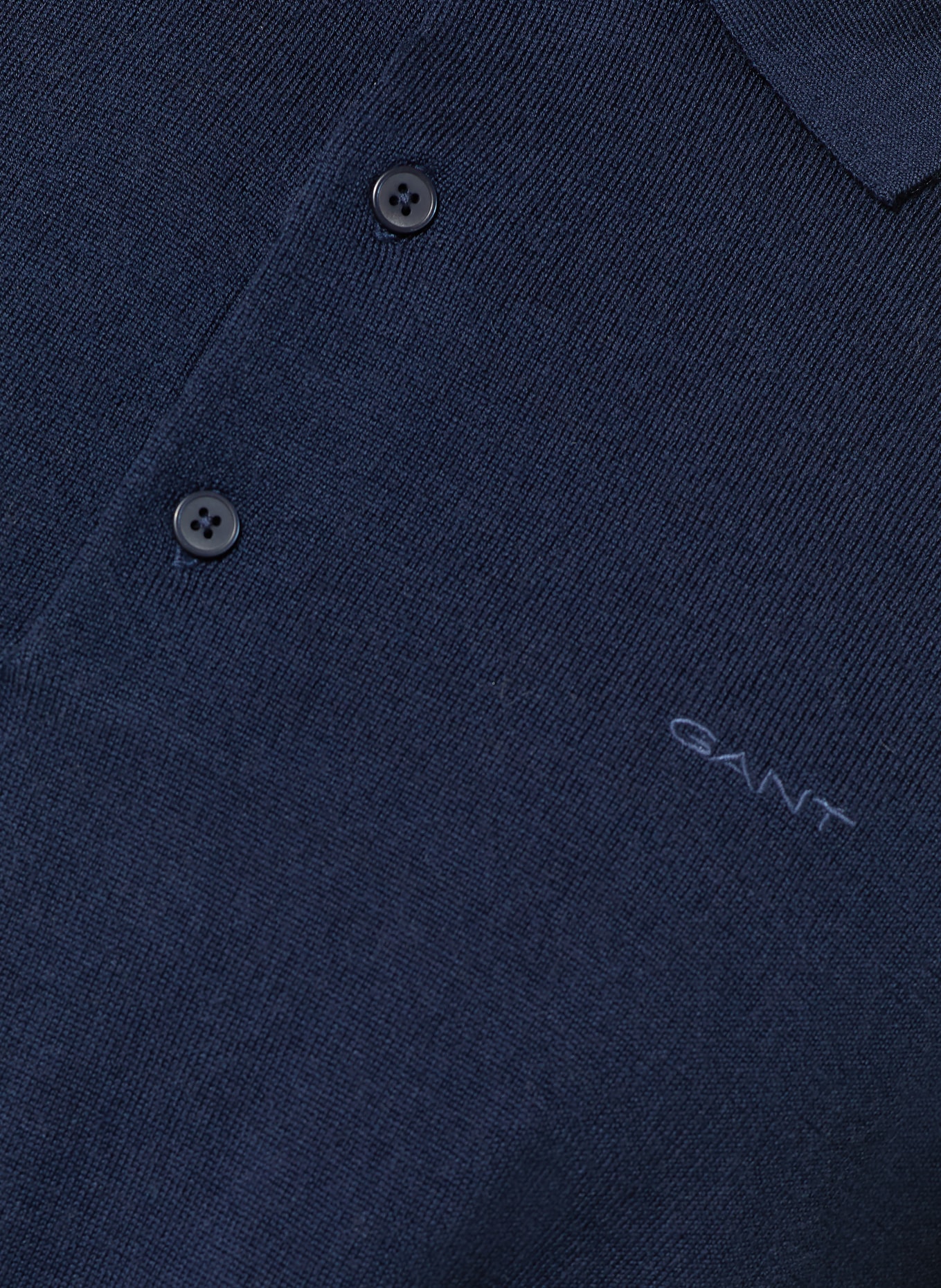 GANT Strick-Poloshirt Regular Fit aus Merinowolle: DUNKELBLAU