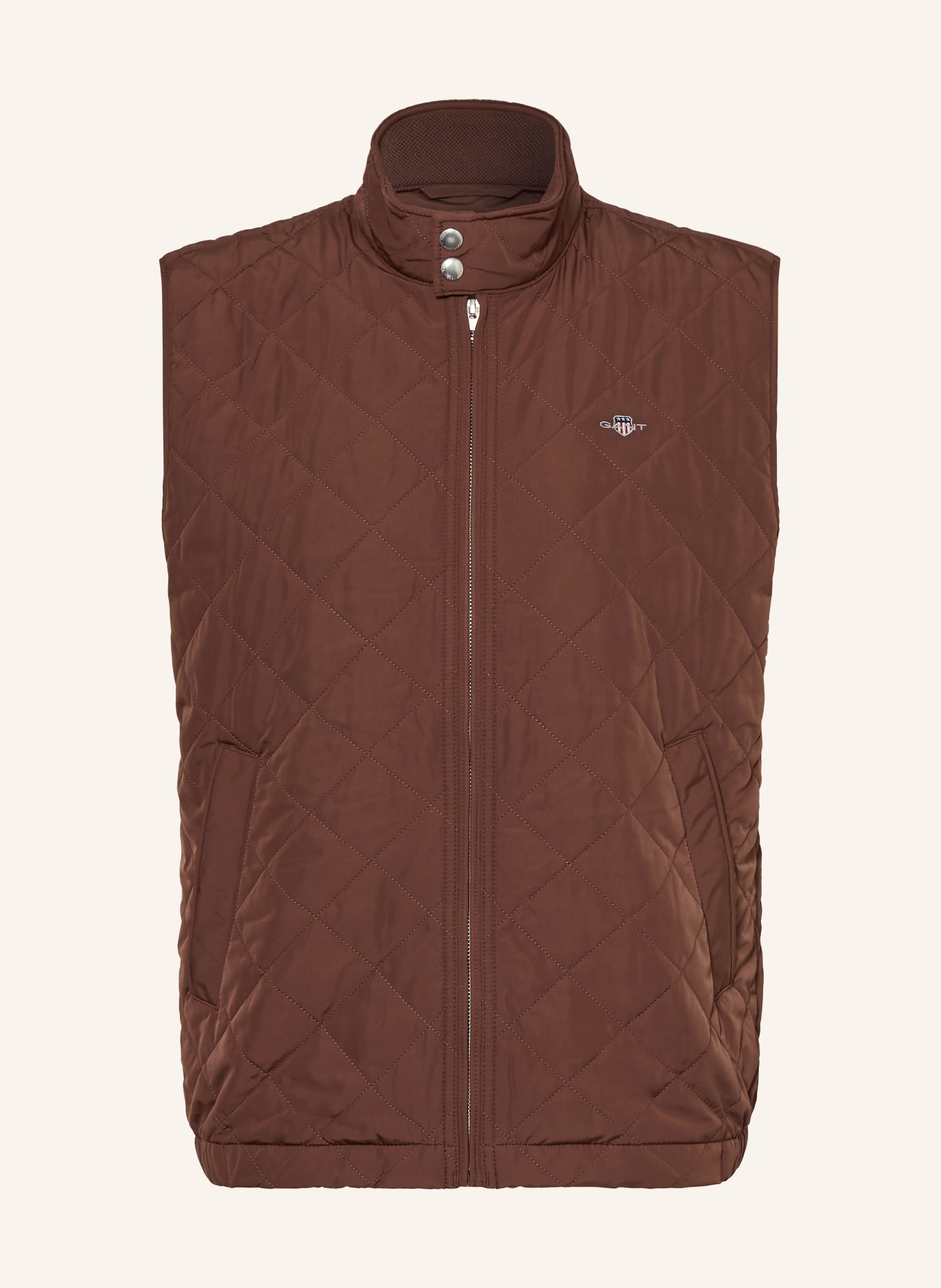 GANT quilted vest: BROWN