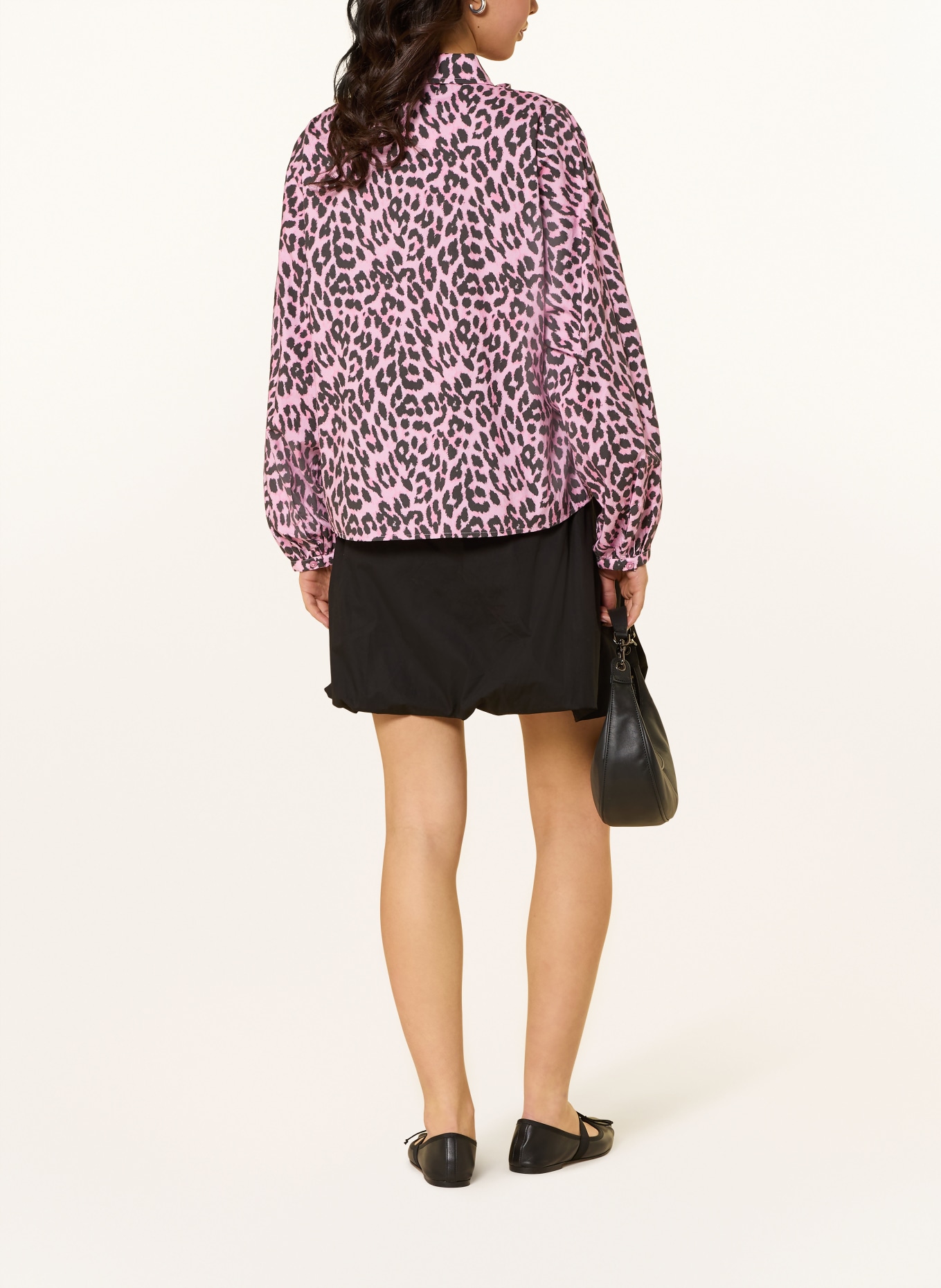 lollys laundry Bluzka ELLIELL z odpinanym kołnierzykiem: RÓŻOWY / CZARNY