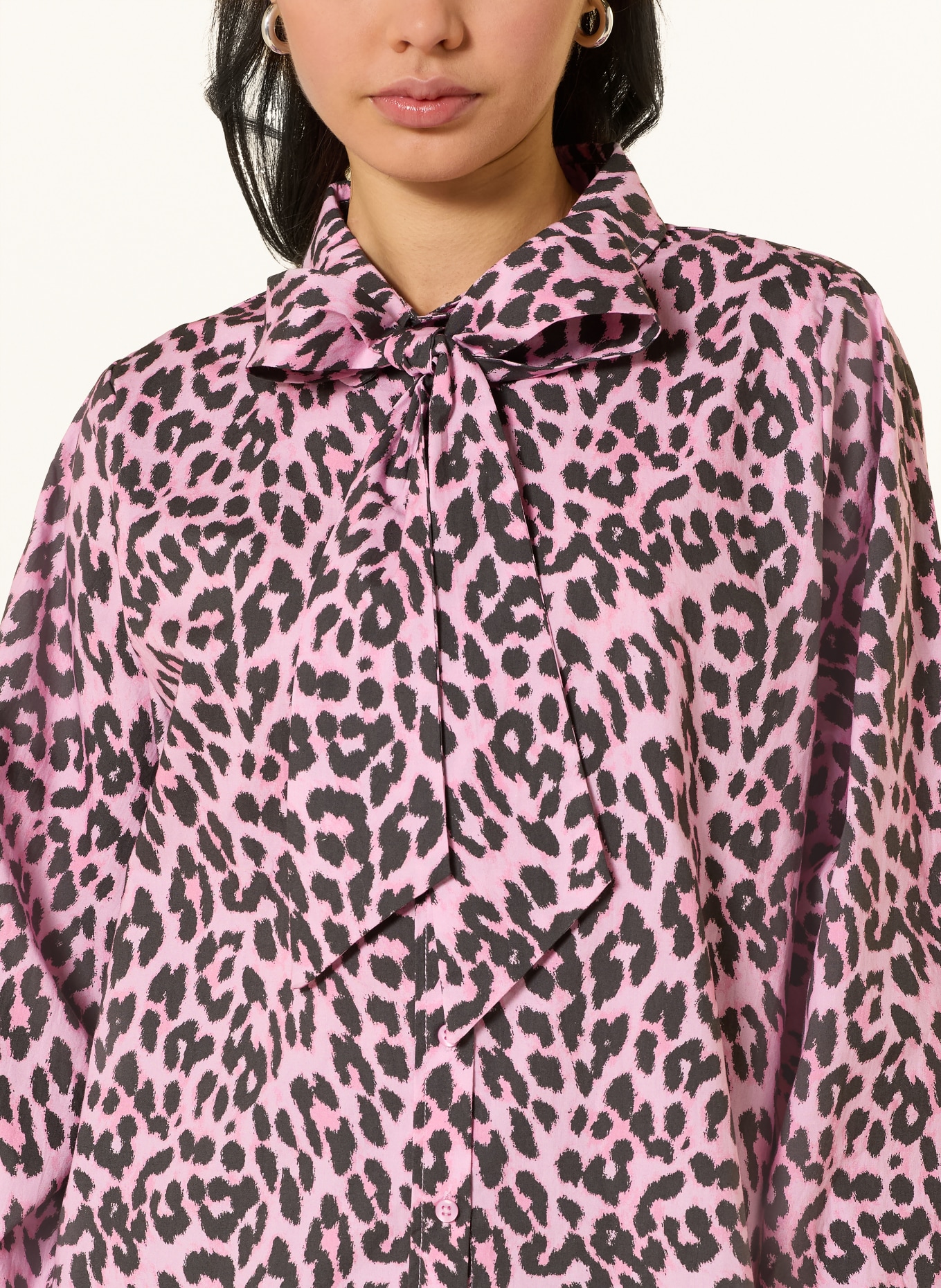 lollys laundry Bluzka ELLIELL z odpinanym kołnierzykiem: RÓŻOWY / CZARNY