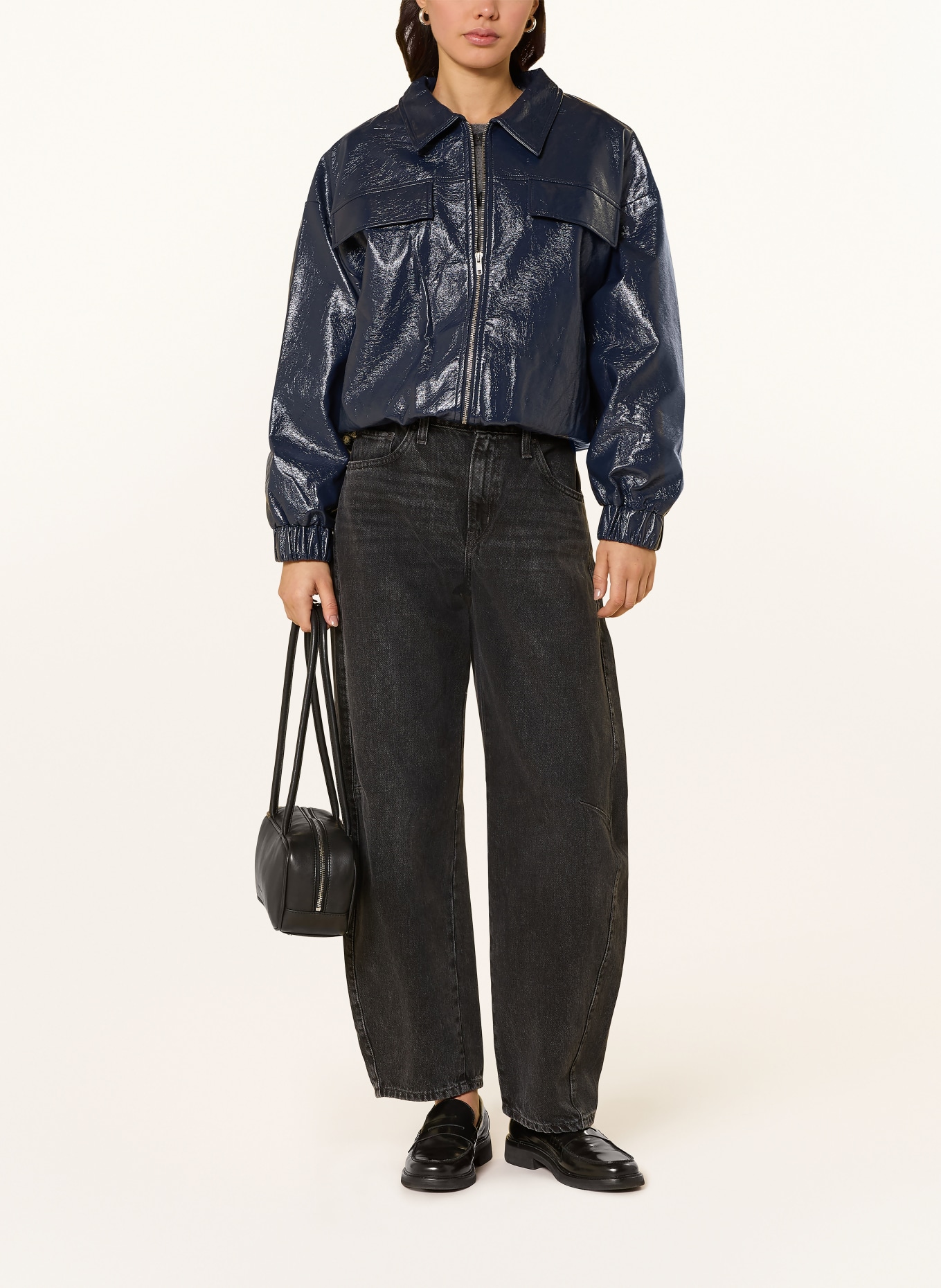 lollys laundry Jacke VEN in Lederoptik: DUNKELBLAU