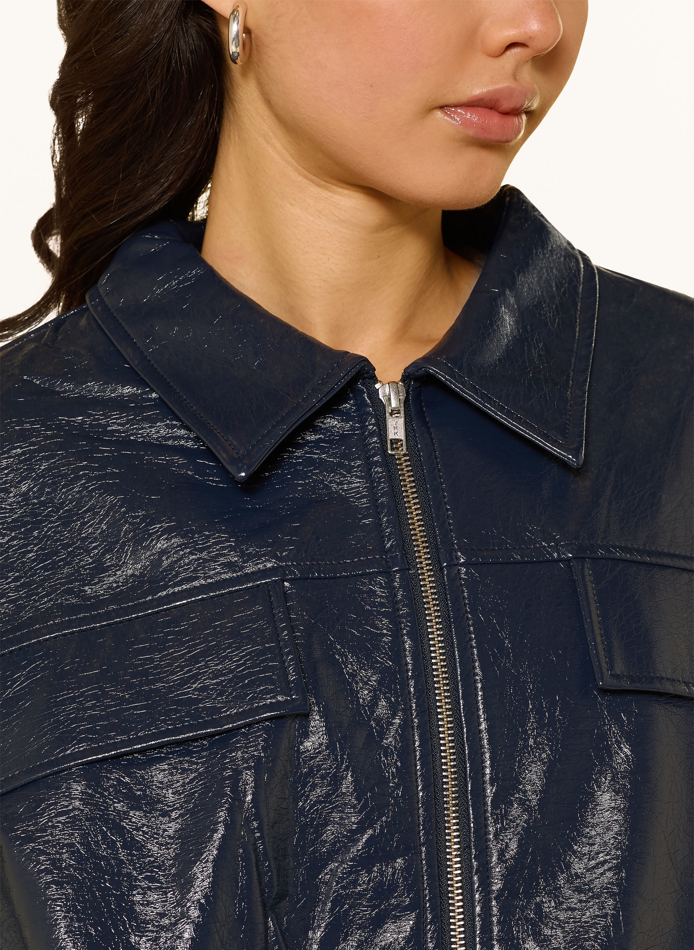 lollys laundry Jacke VEN in Lederoptik: DUNKELBLAU