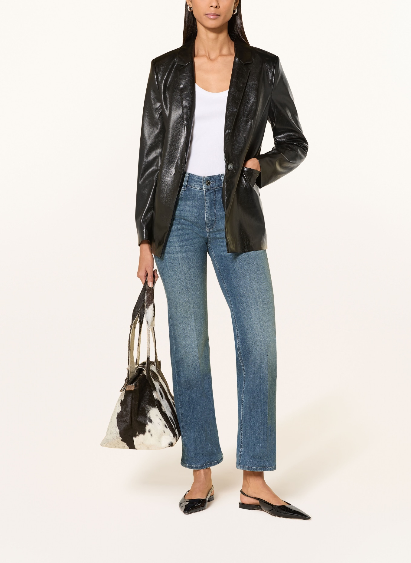 MAC Rovné džíny LAURA: D646 petrolblue basic wash