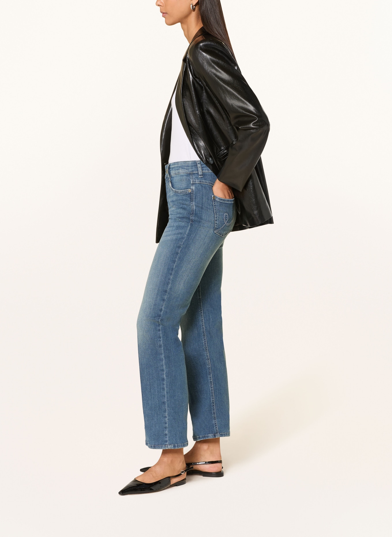 MAC Rovné džíny LAURA: D646 petrolblue basic wash