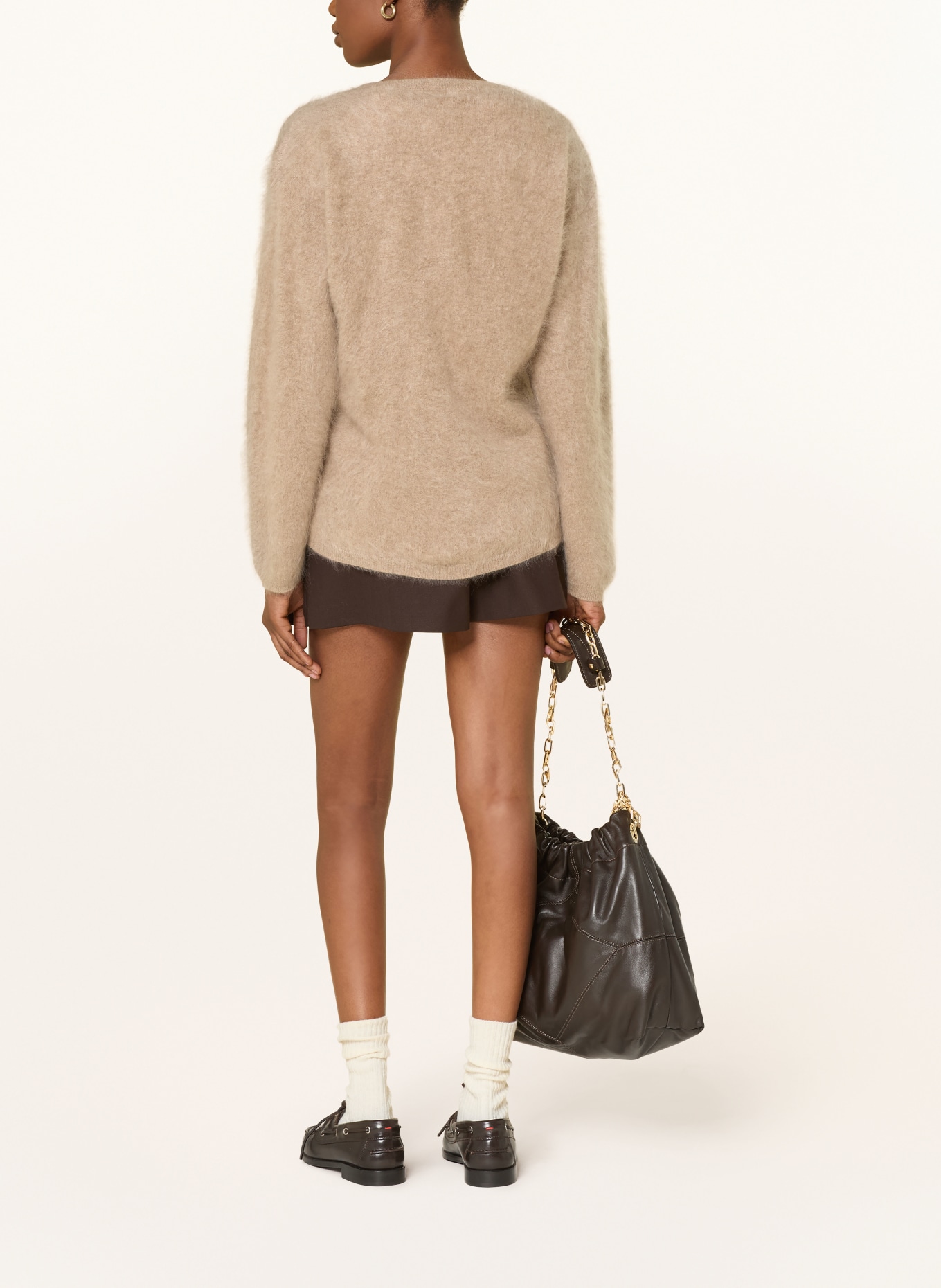 MRS & HUGS Cashmere sweater: LIGHT BROWN