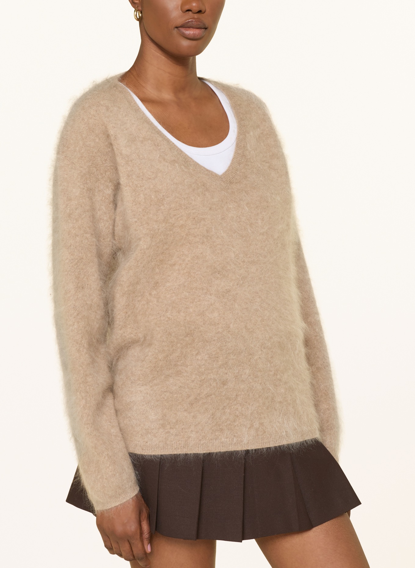 MRS & HUGS Cashmere sweater: LIGHT BROWN