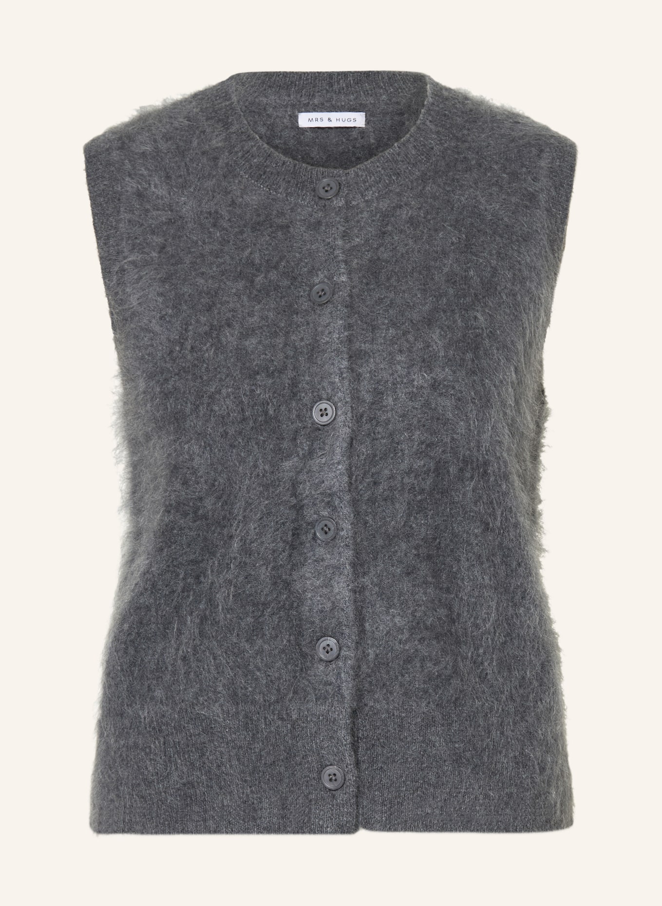 MRS & HUGS Dzianinowe wdzianko z kaszmiru: SZARY