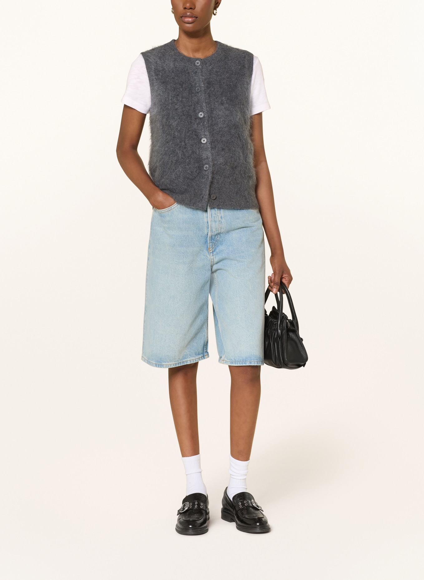 MRS & HUGS Dzianinowe wdzianko z kaszmiru: SZARY