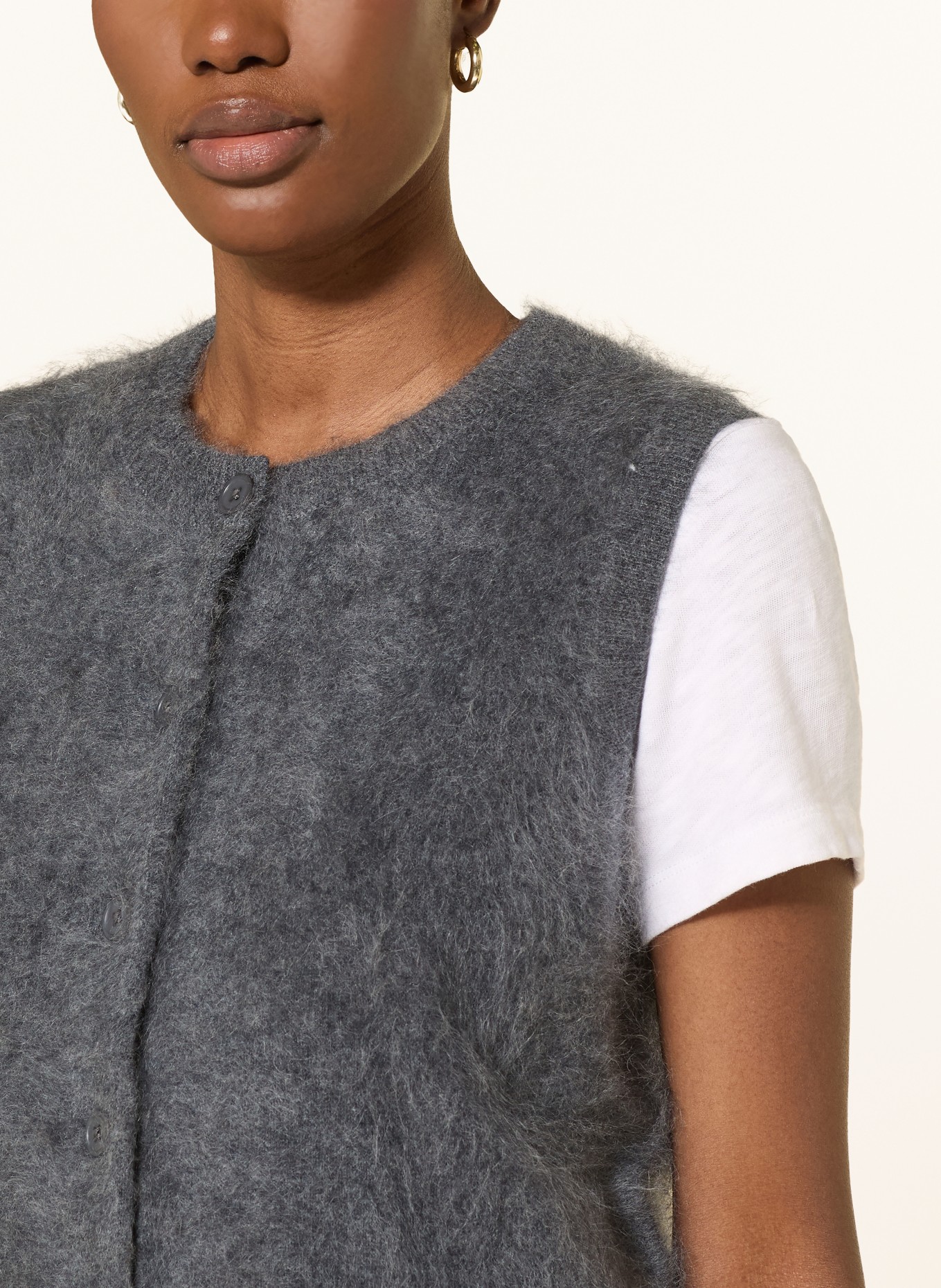 MRS & HUGS Dzianinowe wdzianko z kaszmiru: SZARY