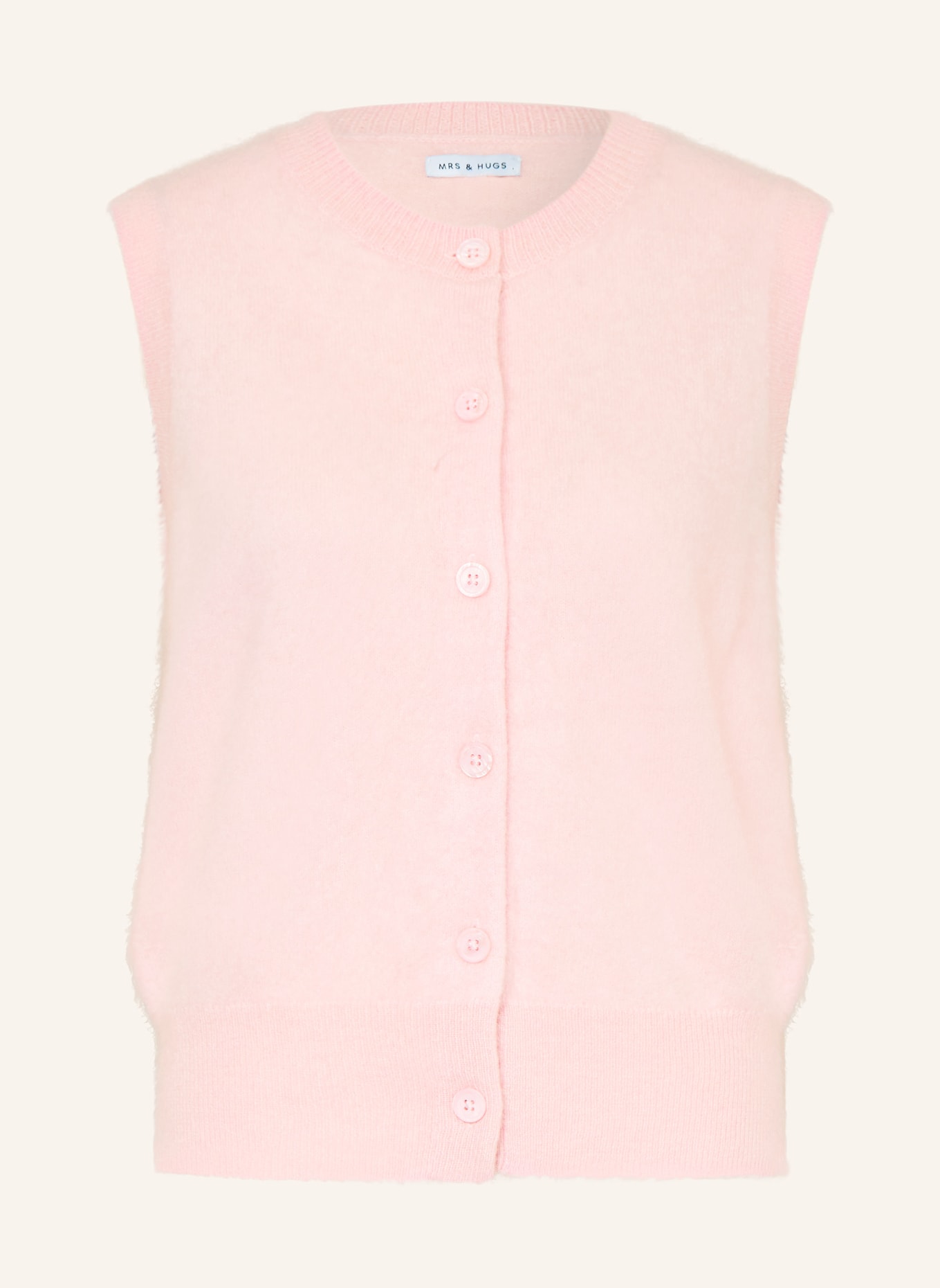 MRS & HUGS Dzianinowe wdzianko z kaszmiru: RÓŻOWY