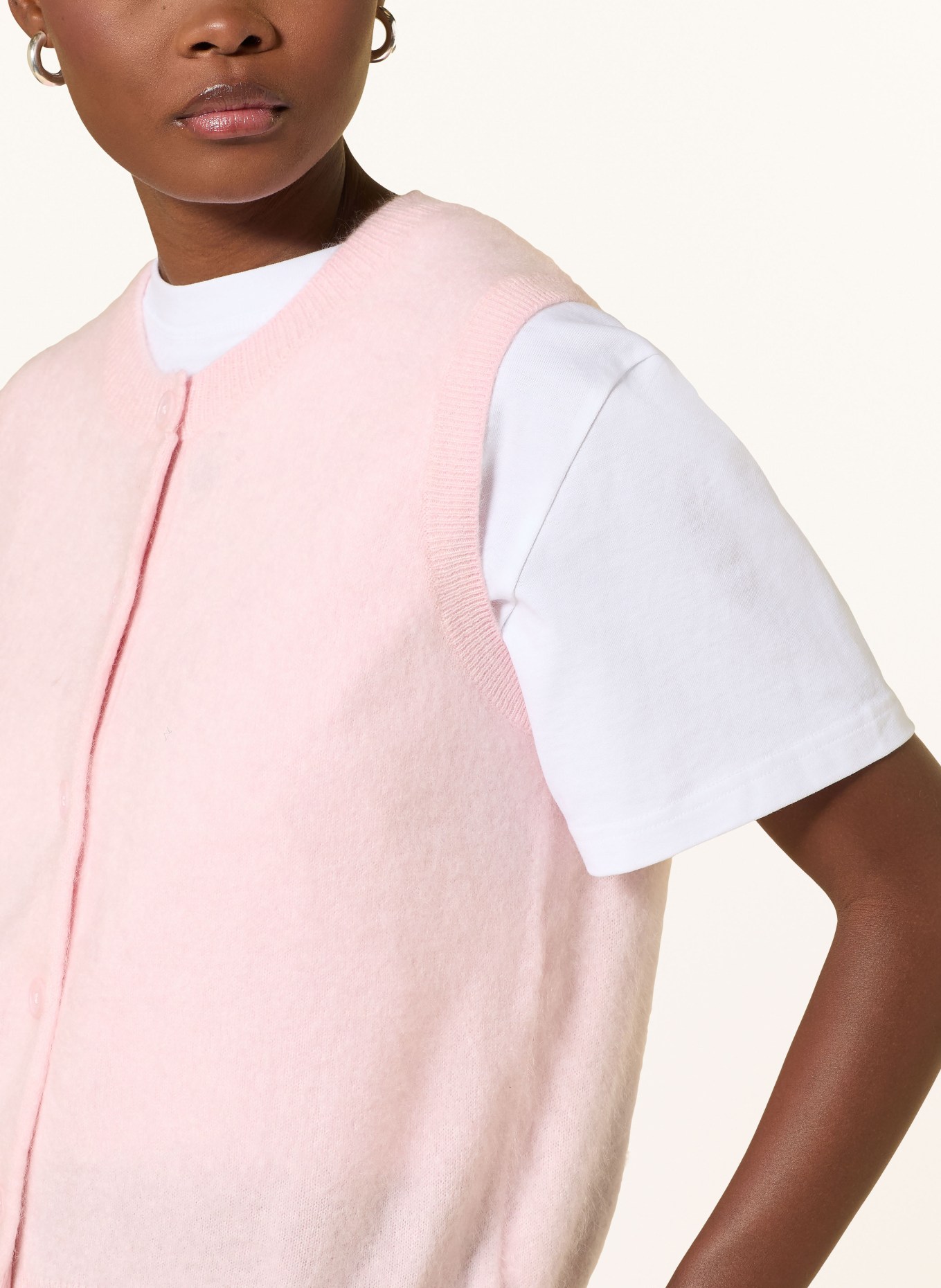 MRS & HUGS Dzianinowe wdzianko z kaszmiru: RÓŻOWY