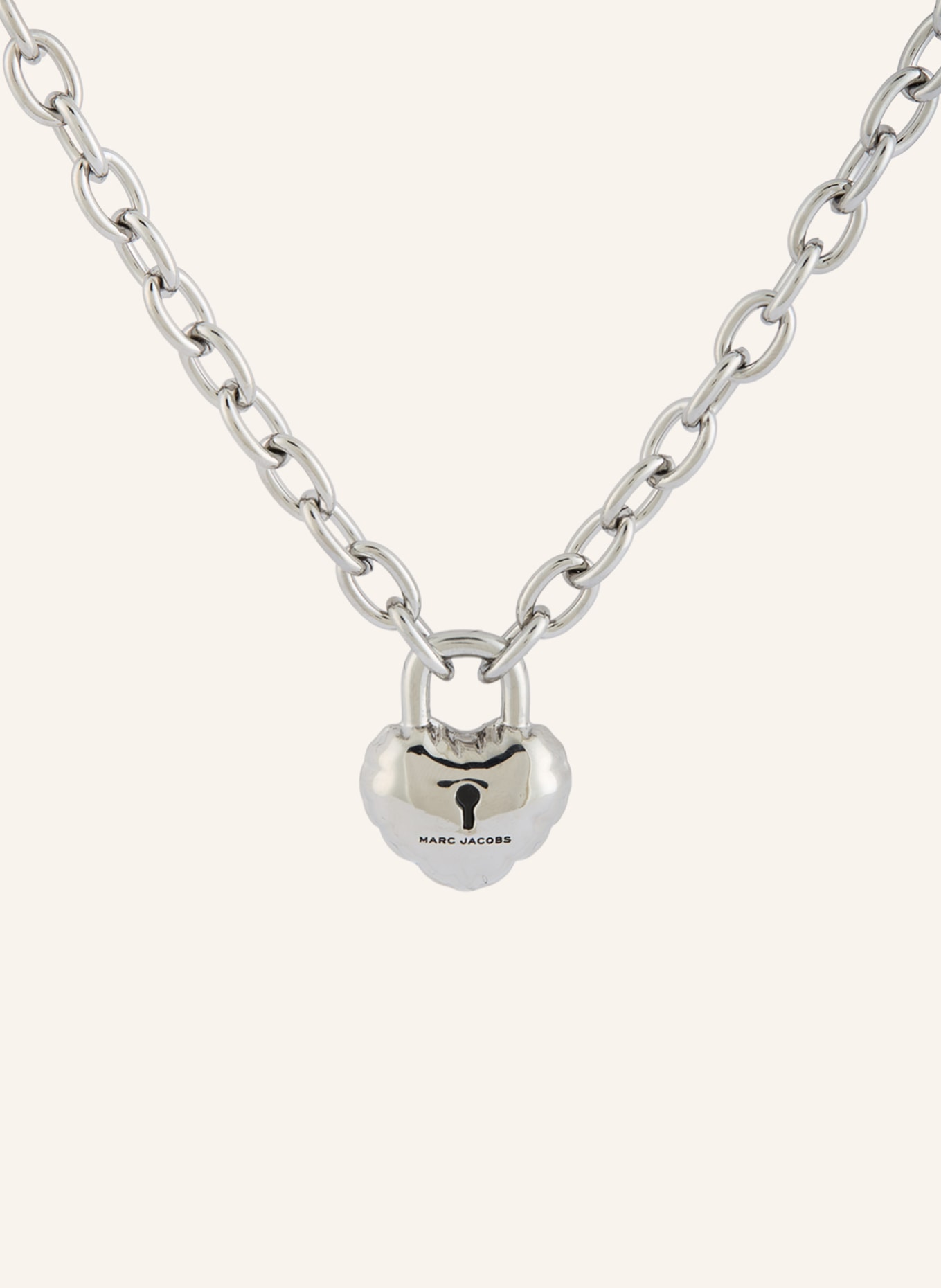 MARC JACOBS Naszyjnik BALLOON HEART LOCK PENDANT: SREBRNY