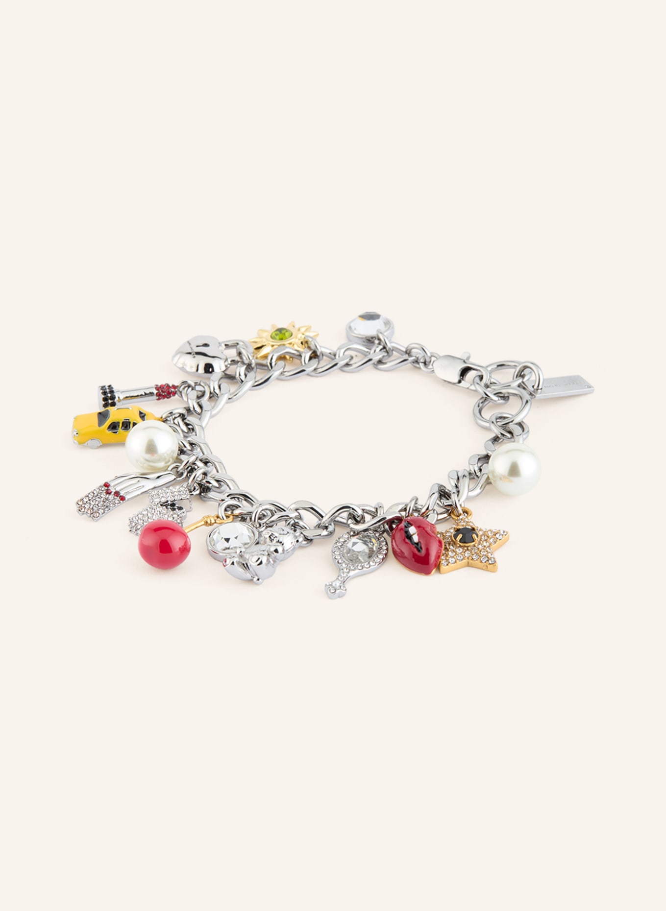 MARC JACOBS THE TRINKET CHARM bracelet: SILVER / GOLD / RED
