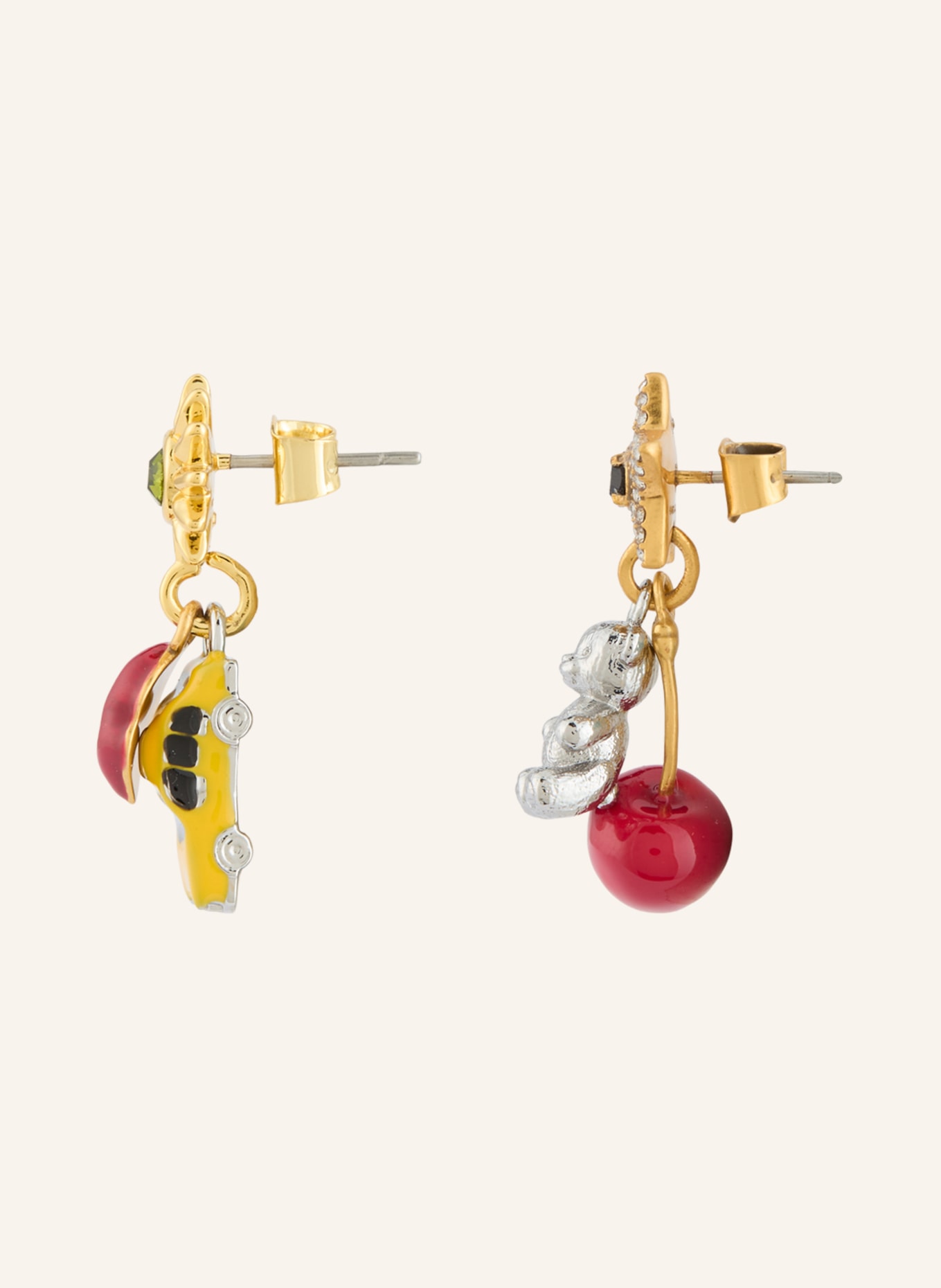 MARC JACOBS Ohrhänger THE TRINKET CHARM CLUSTER: GOLD / ROT / DUNKELGELB