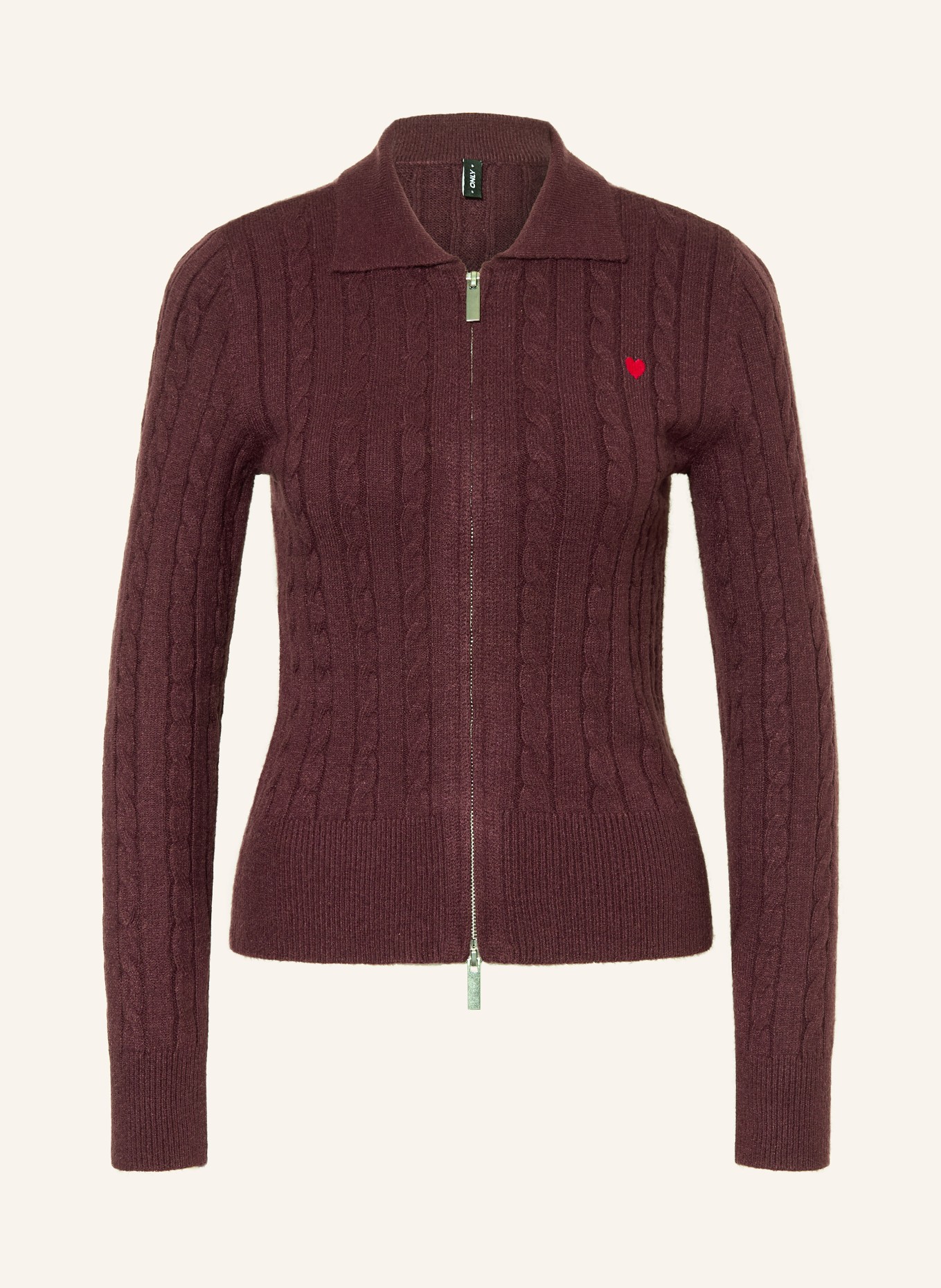 ONLY Strickjacke: DUNKELROT