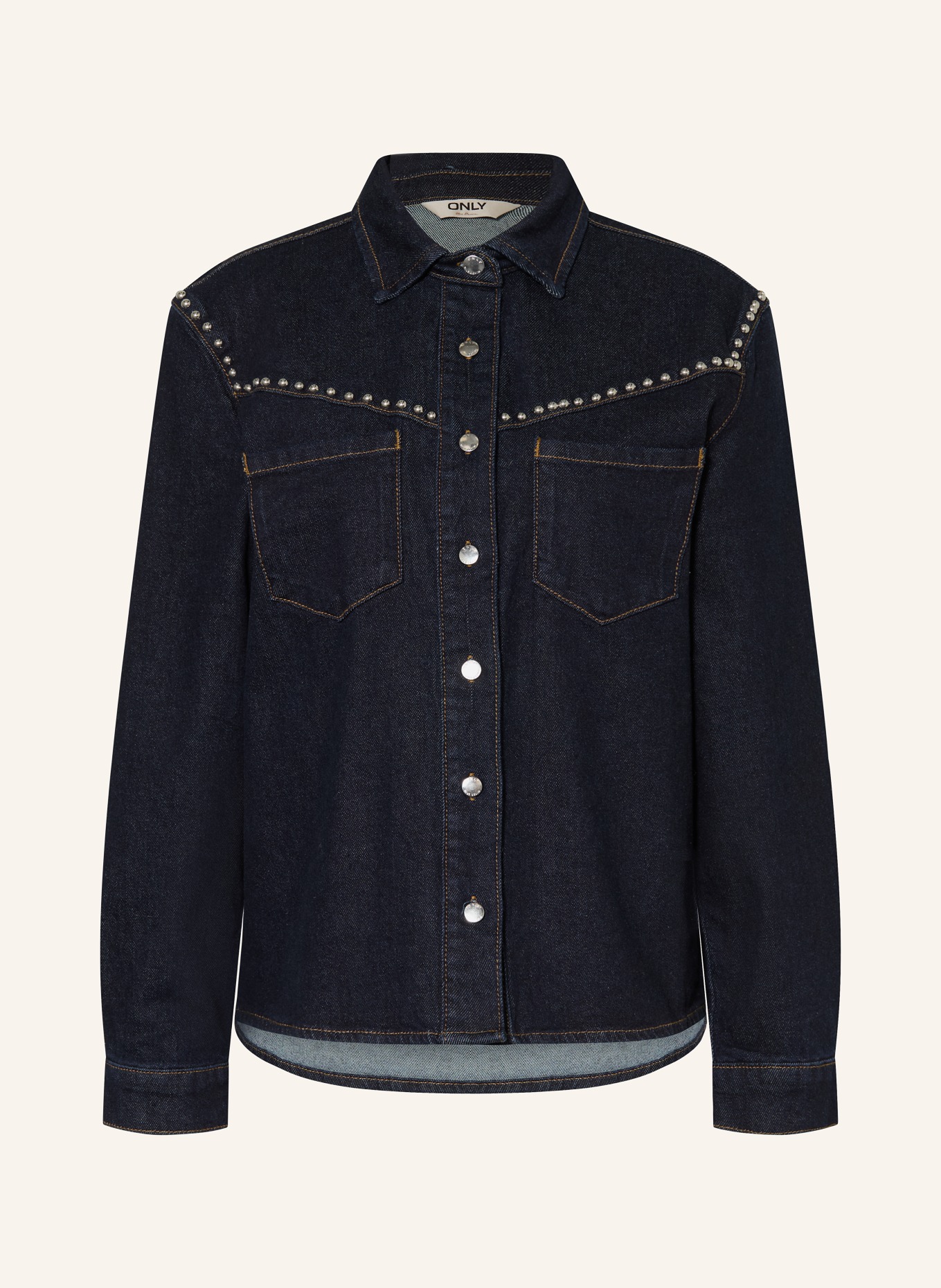 ONLY Džínová košile s cvočky: TMAVĚ MODRÁ