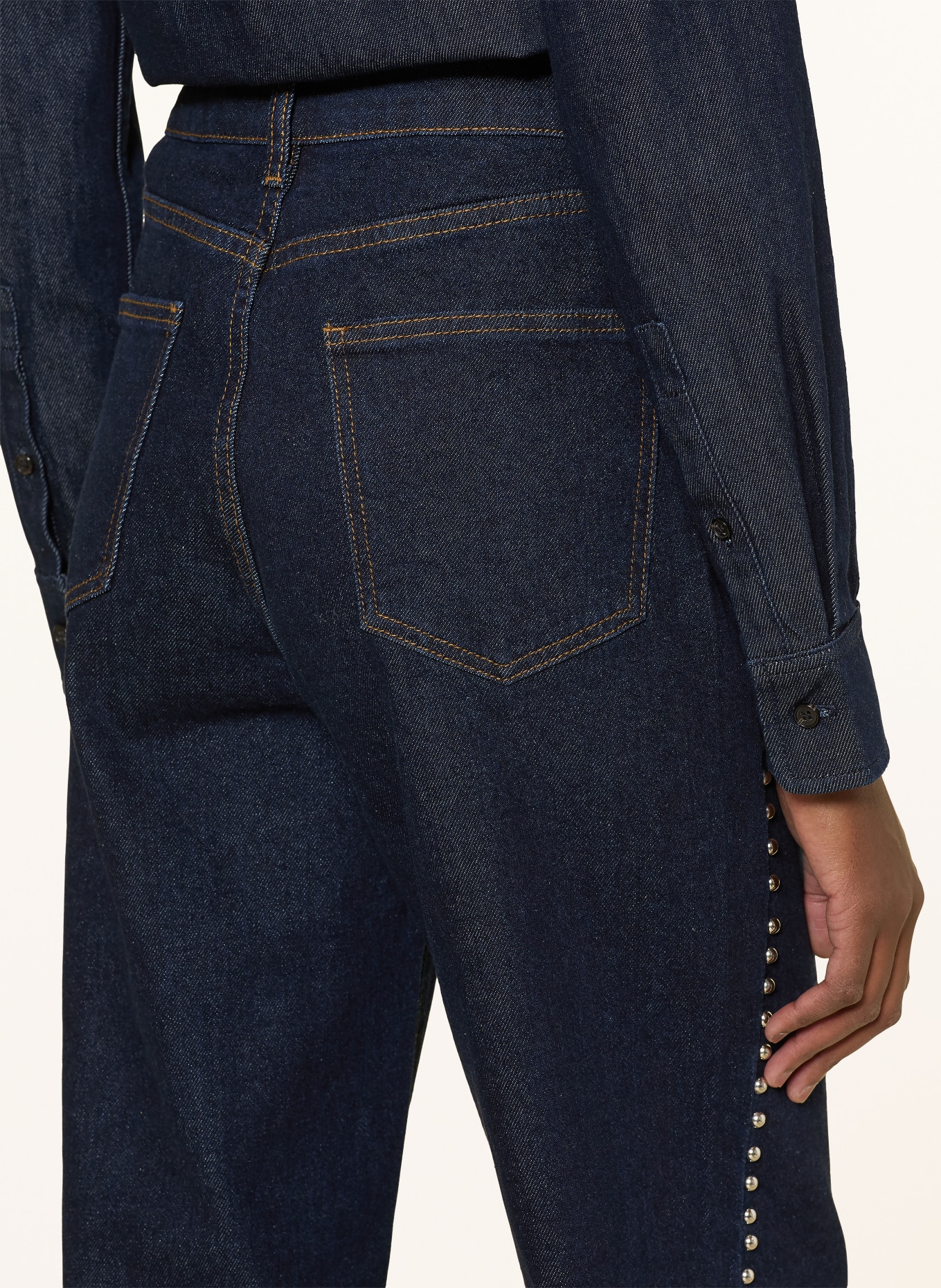 ONLY Džíny Wide Leg HOPE s ozdobnými kamínky: DARK BLUE DENIM