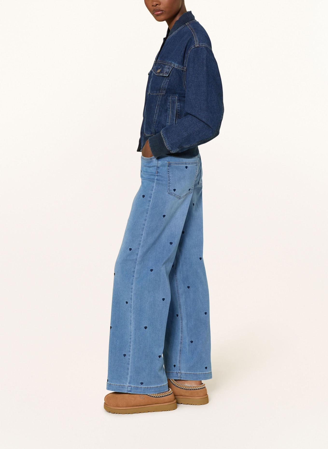 ONLY Dżinsy z szerokimi nogawkami: Medium Blue Denim/EMB