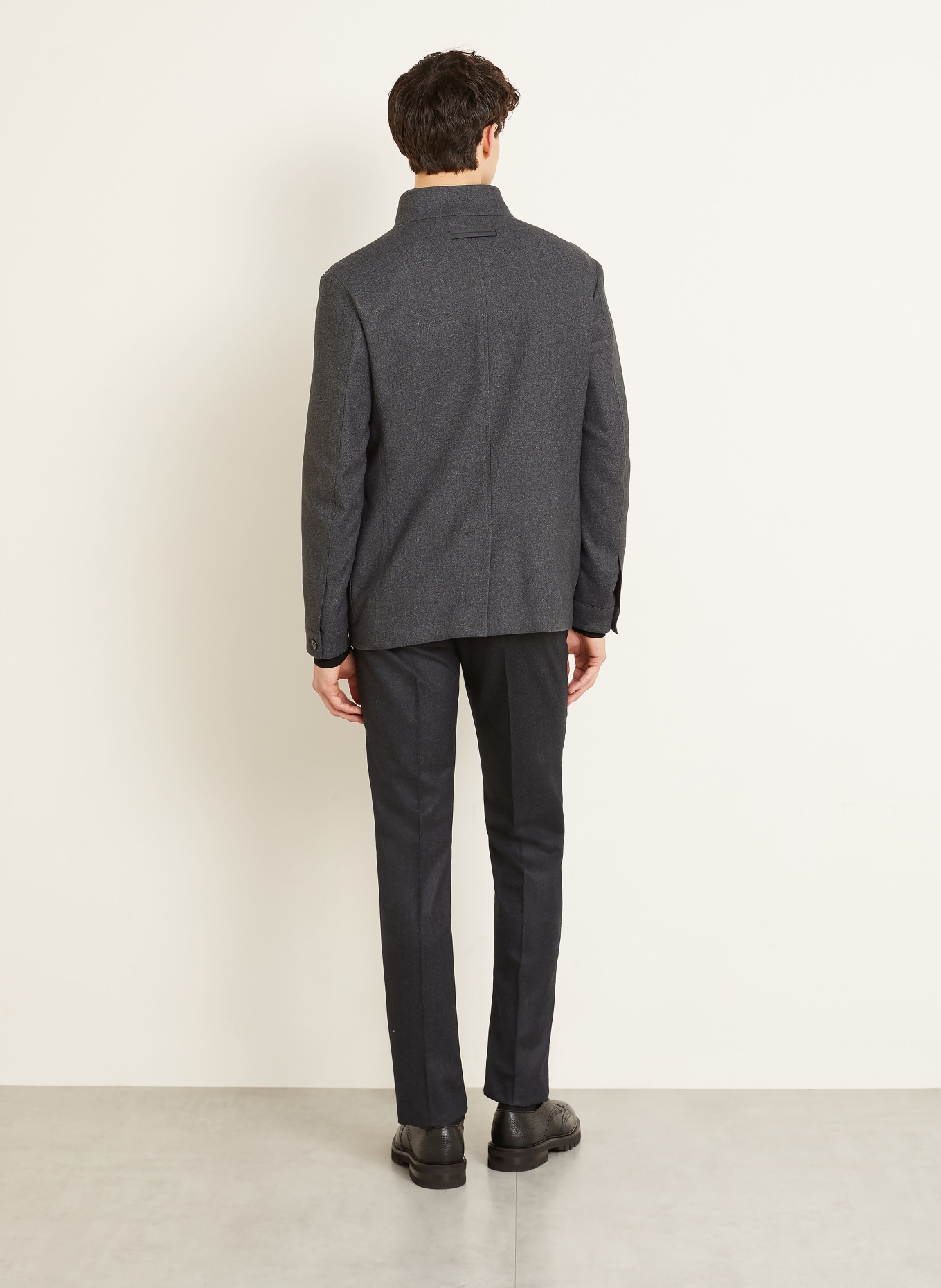ZEGNA Regular fit jacket with silk: DARK GRAY