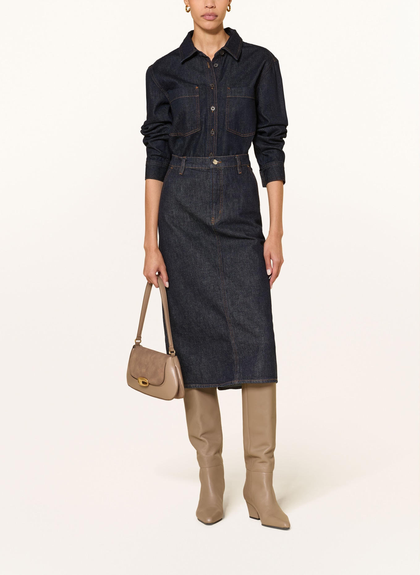 Calvin Klein schoudertas: TAUPE / GOUD