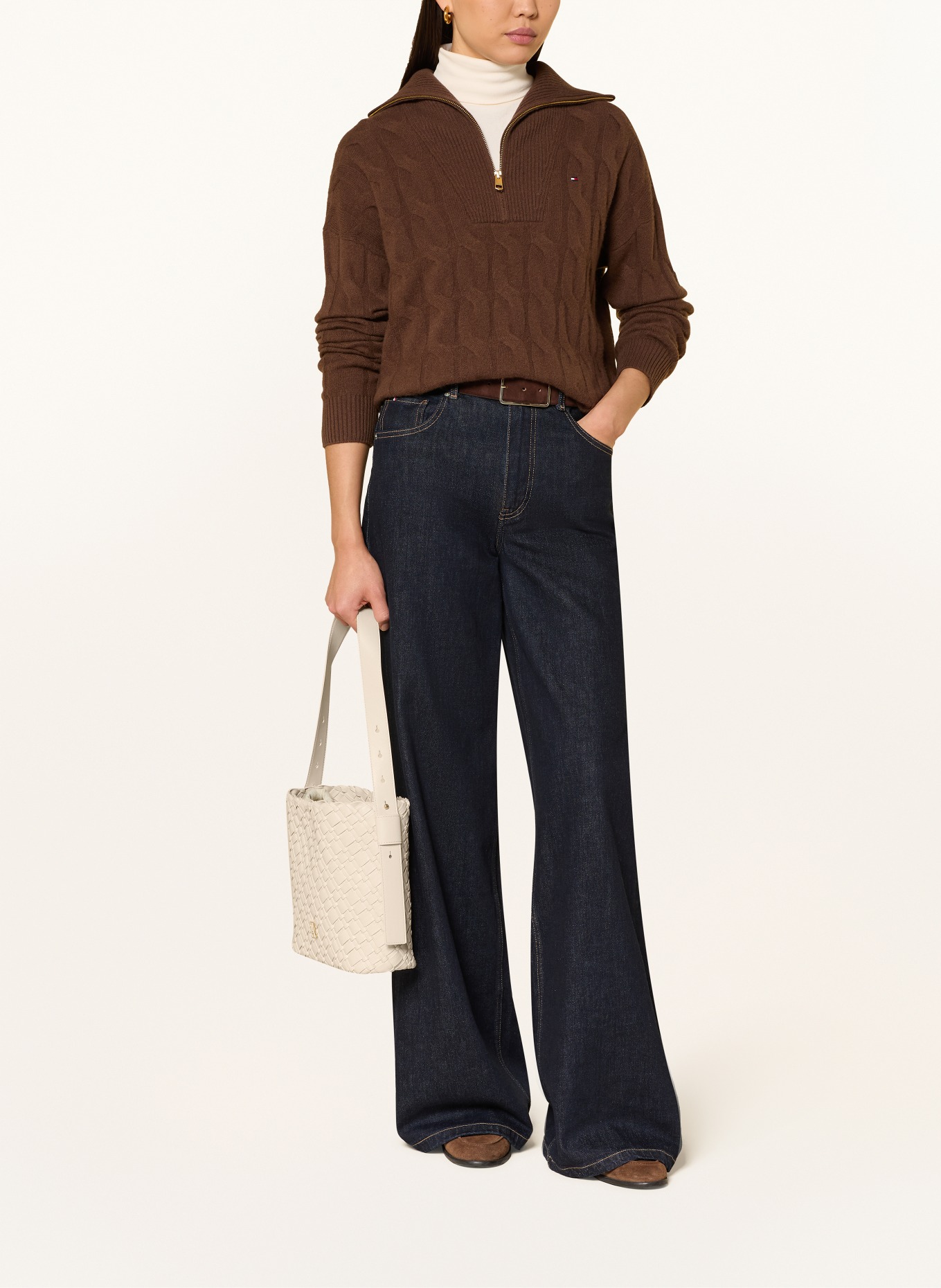 TOMMY HILFIGER torba na ramię: ECRU