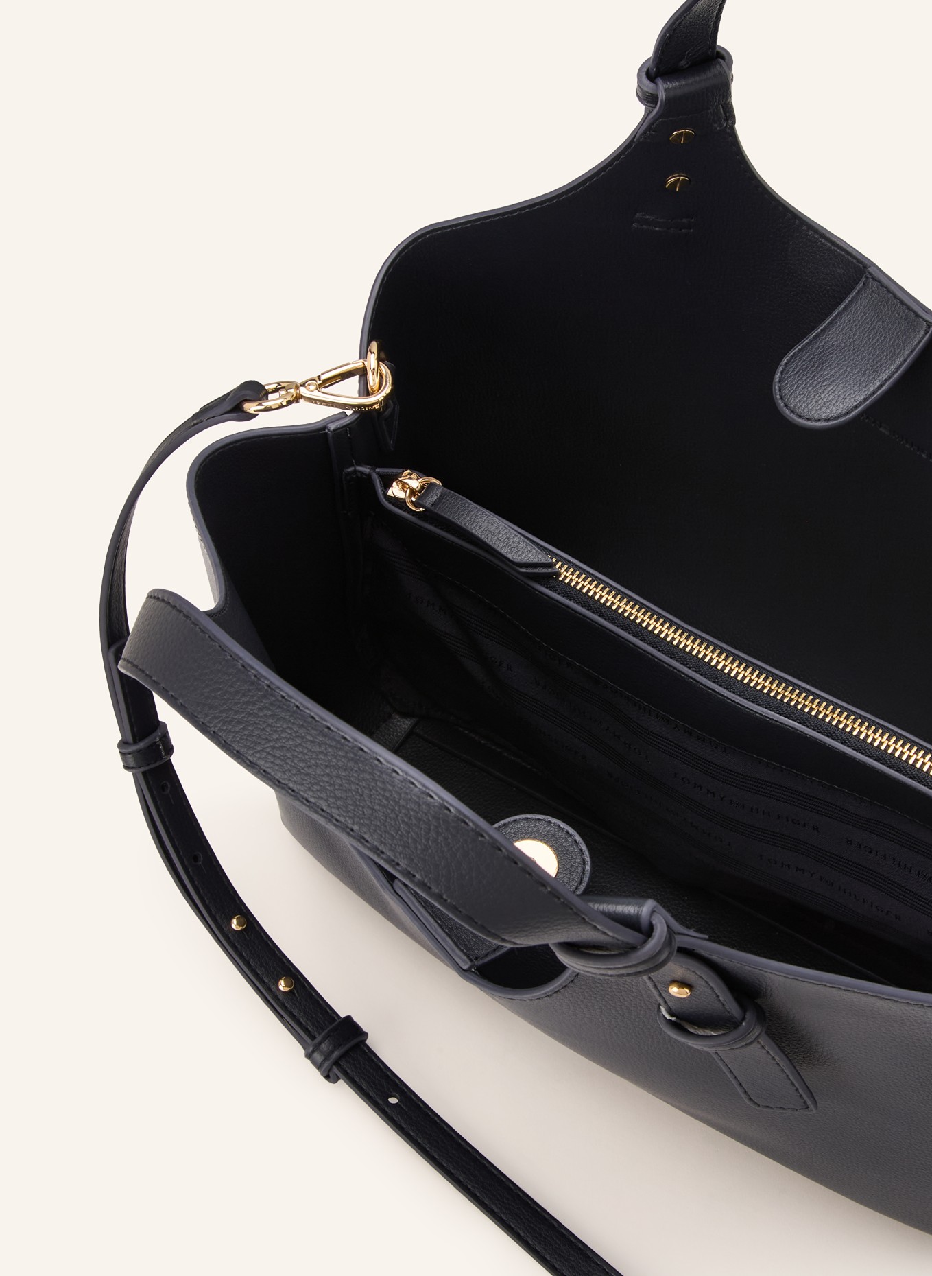 TOMMY HILFIGER handbag: DARK BLUE / GOLD