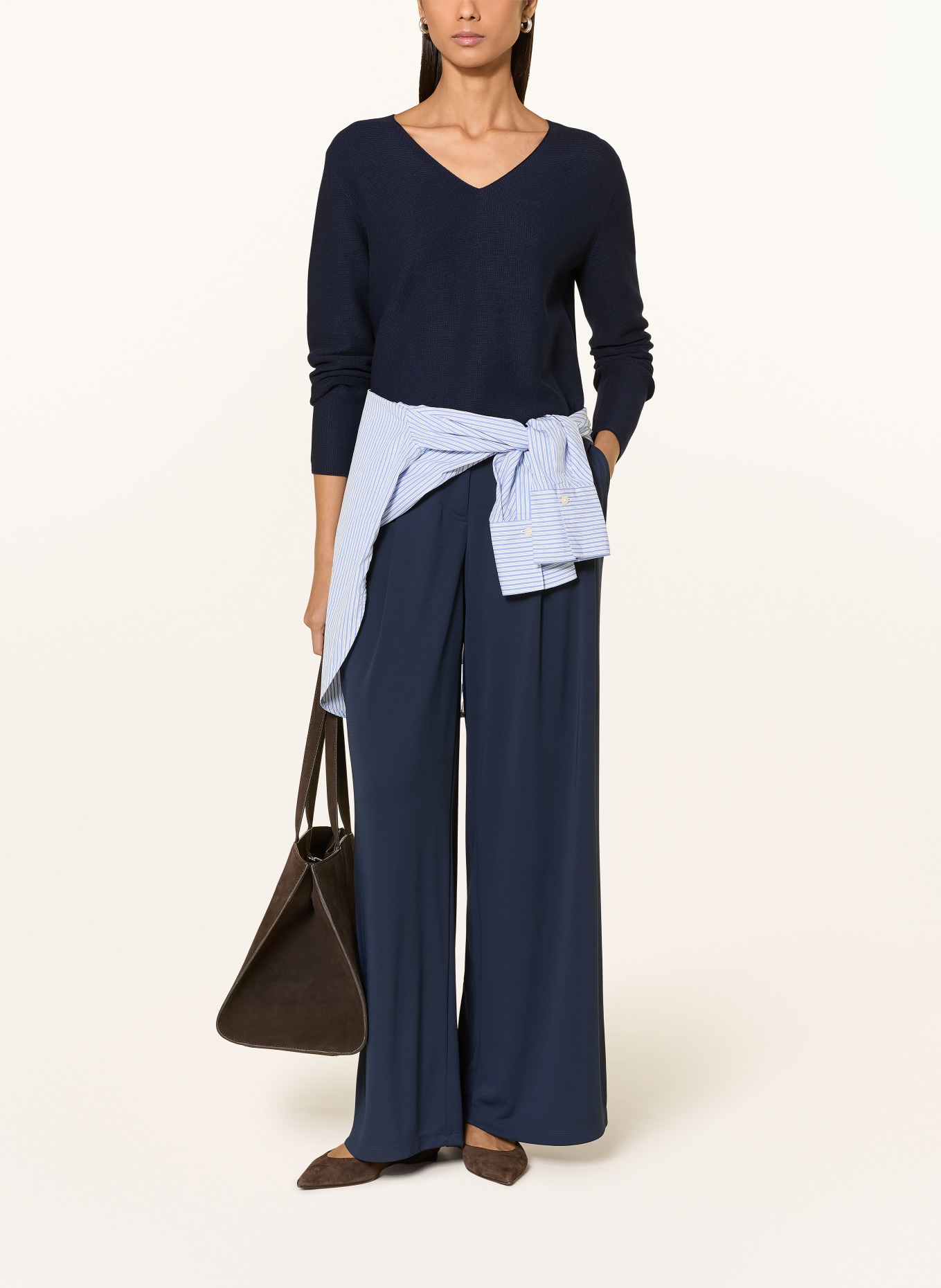 darling harbour knit blouse: NAVY