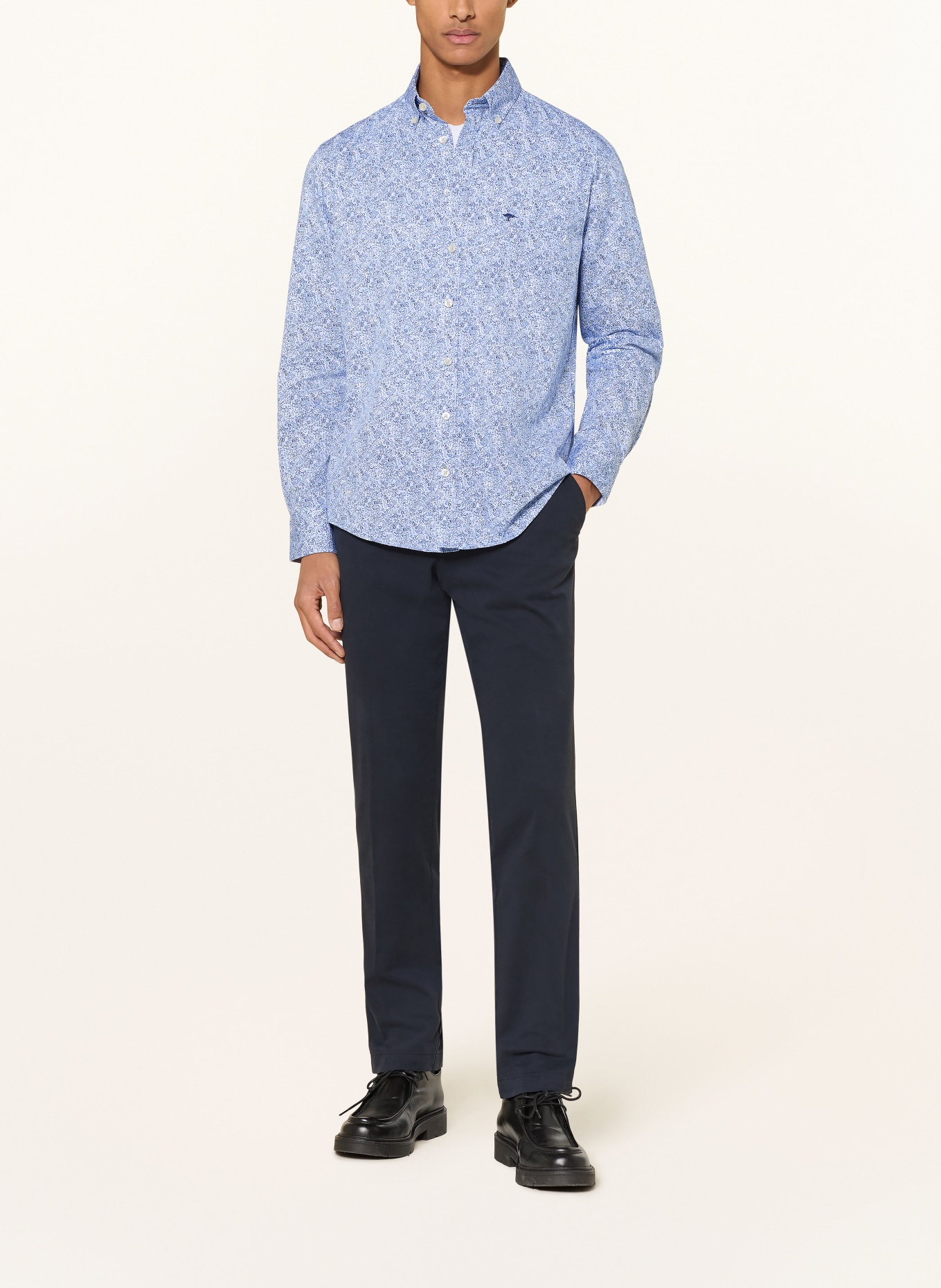 FYNCH-HATTON Hemd Regular Fit: HELLBLAU / BLAU / WEISS