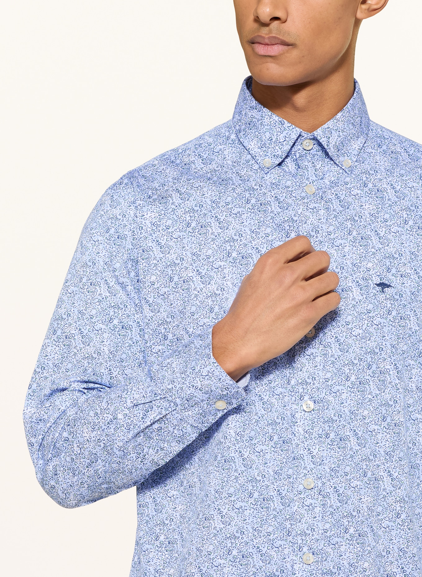 FYNCH-HATTON Hemd Regular Fit: HELLBLAU / BLAU / WEISS