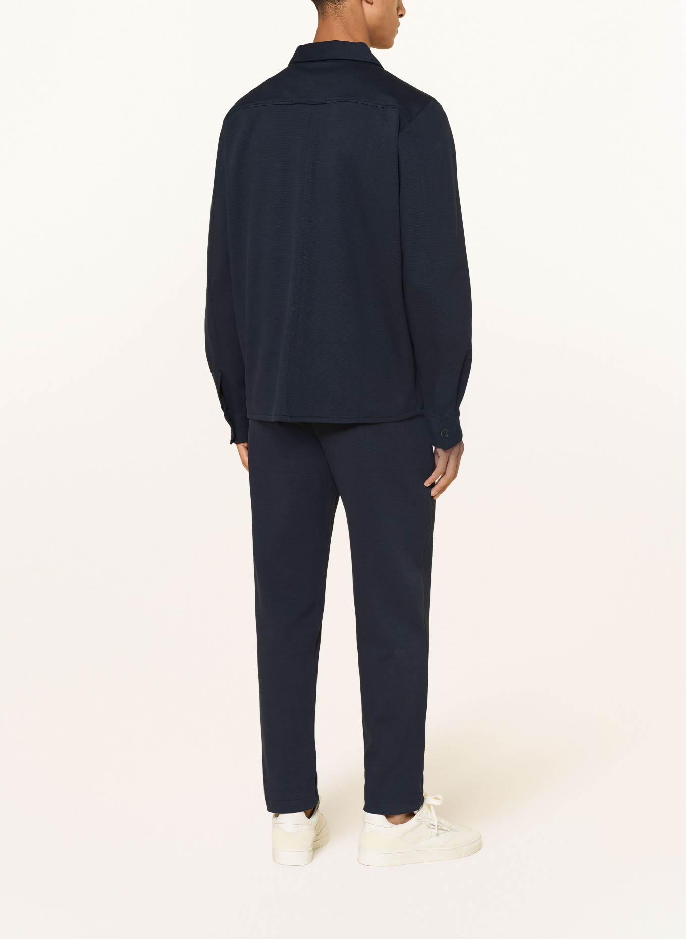 FYNCH-HATTON Pique-Overjacket: DUNKELBLAU