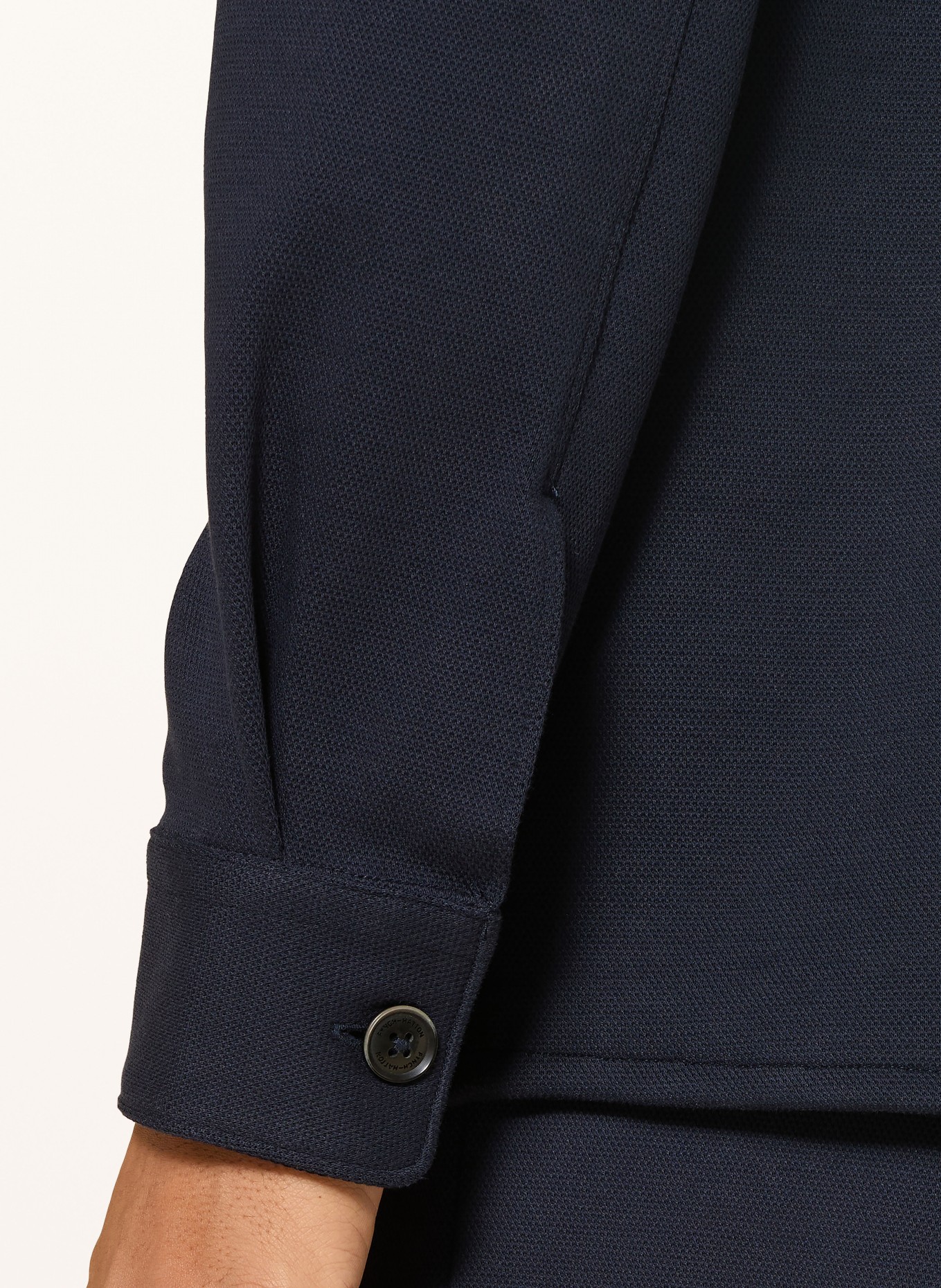 FYNCH-HATTON Pique-Overjacket: DUNKELBLAU