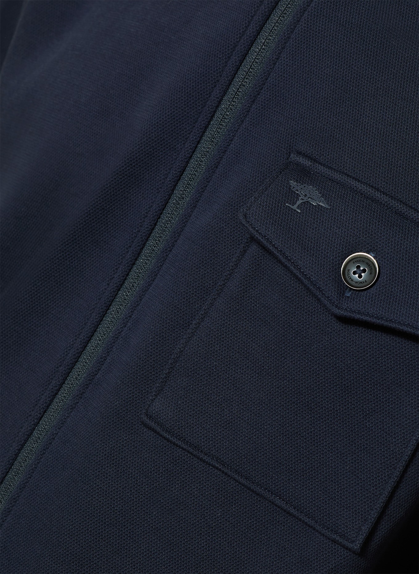 FYNCH-HATTON Pique-Overjacket: DUNKELBLAU