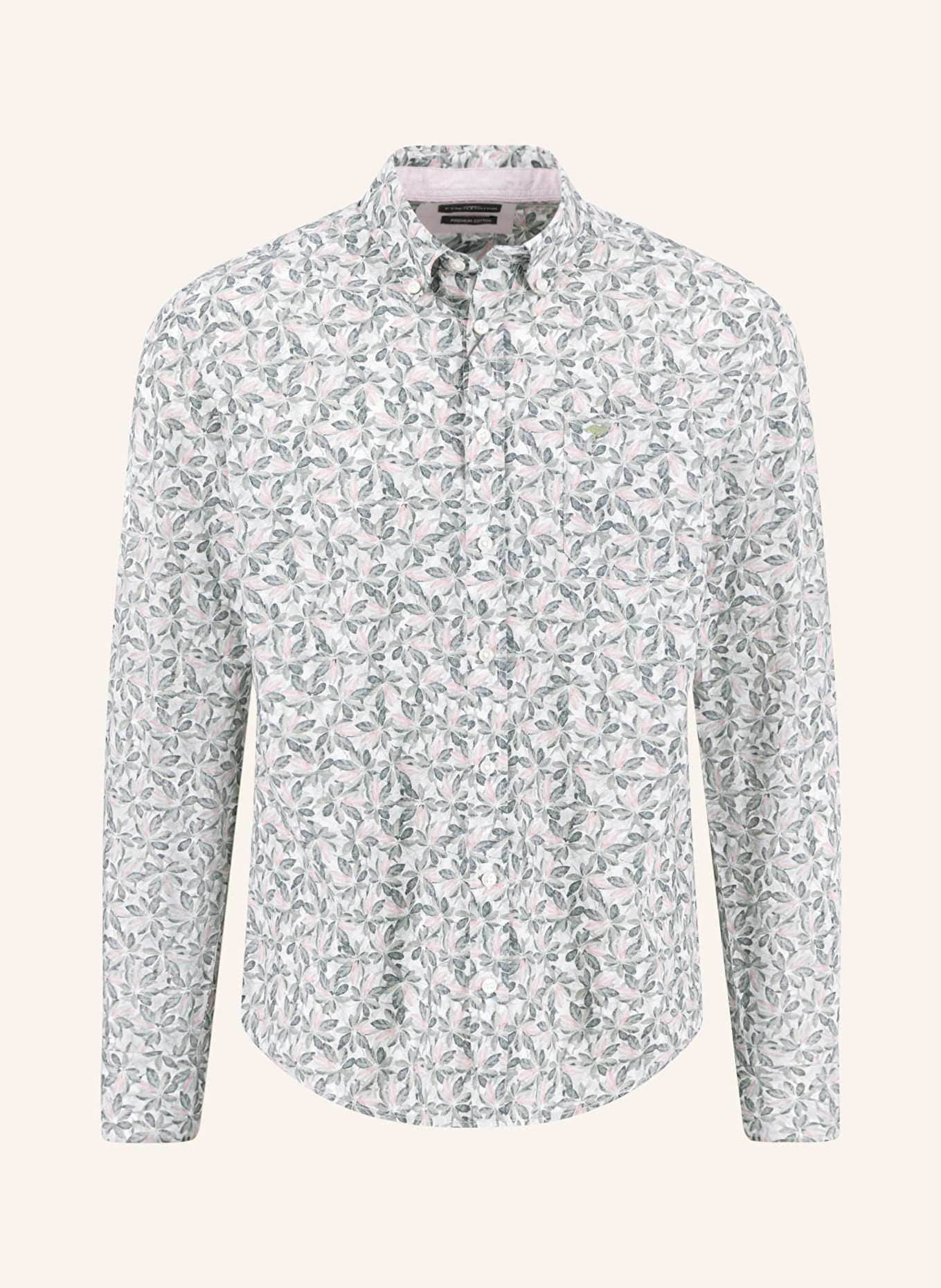 FYNCH-HATTON Hemd Casual Fit: GRÜN / ROSÉ / WEISS