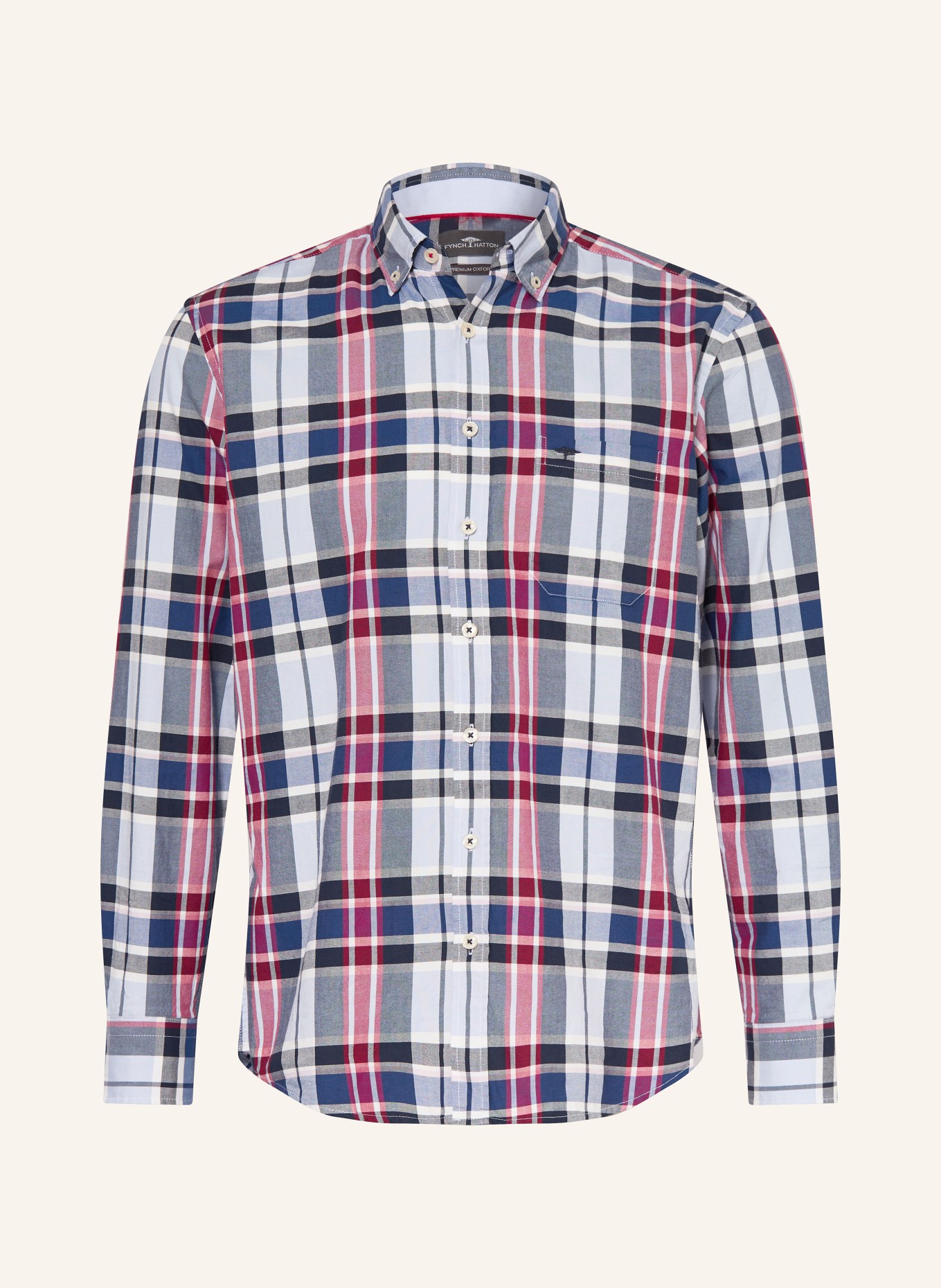 FYNCH-HATTON Hemd Regular Fit: DUNKELBLAU / DUNKELROT / HELLBLAU