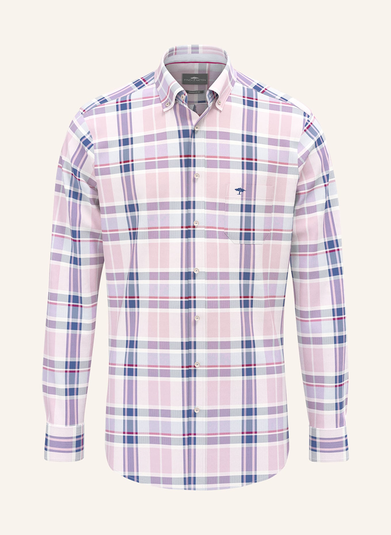FYNCH-HATTON Hemd Regular Fit: ROSA / BLAU / WEISS