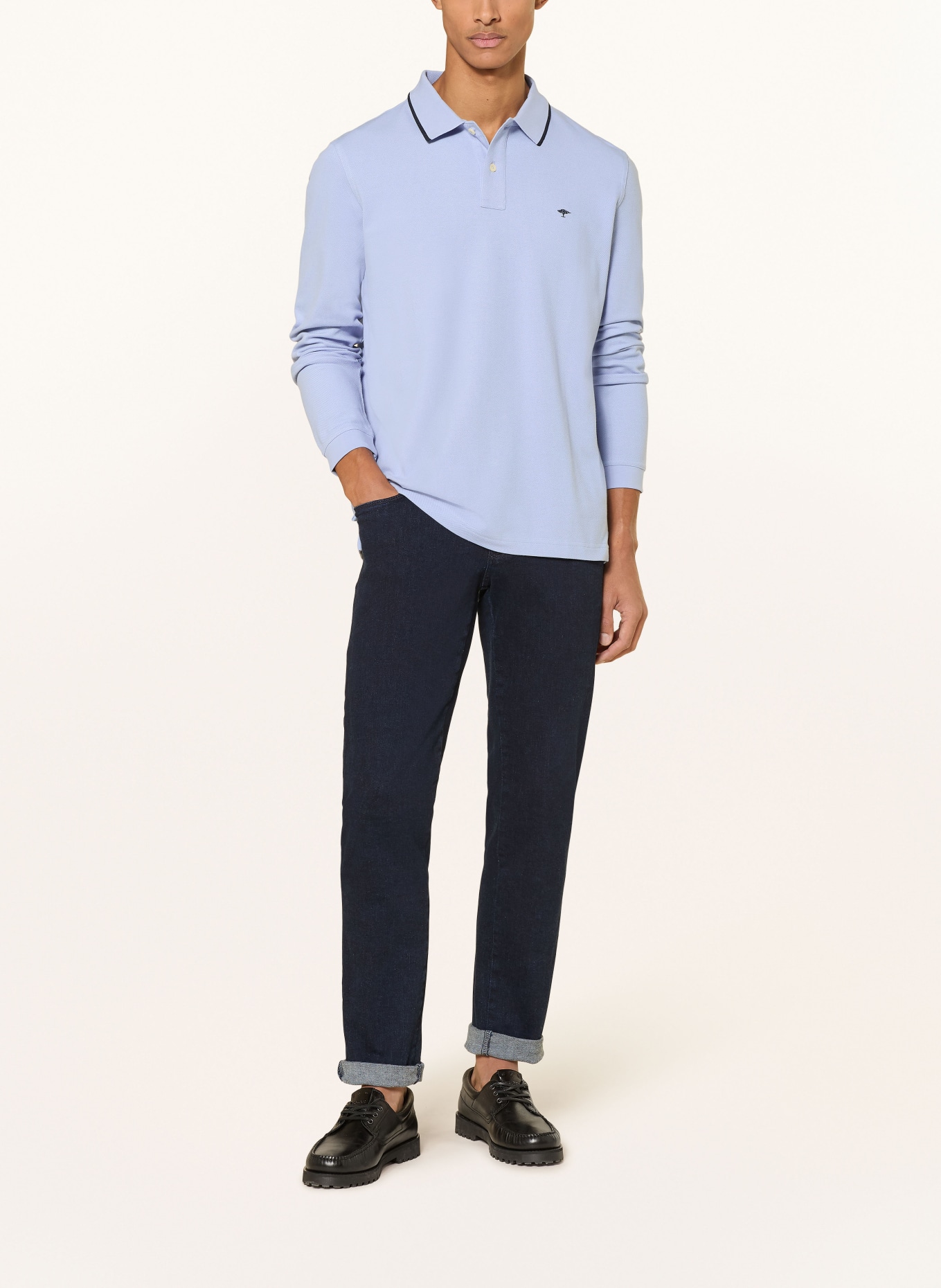 FYNCH-HATTON pique polo shirt: LIGHT BLUE