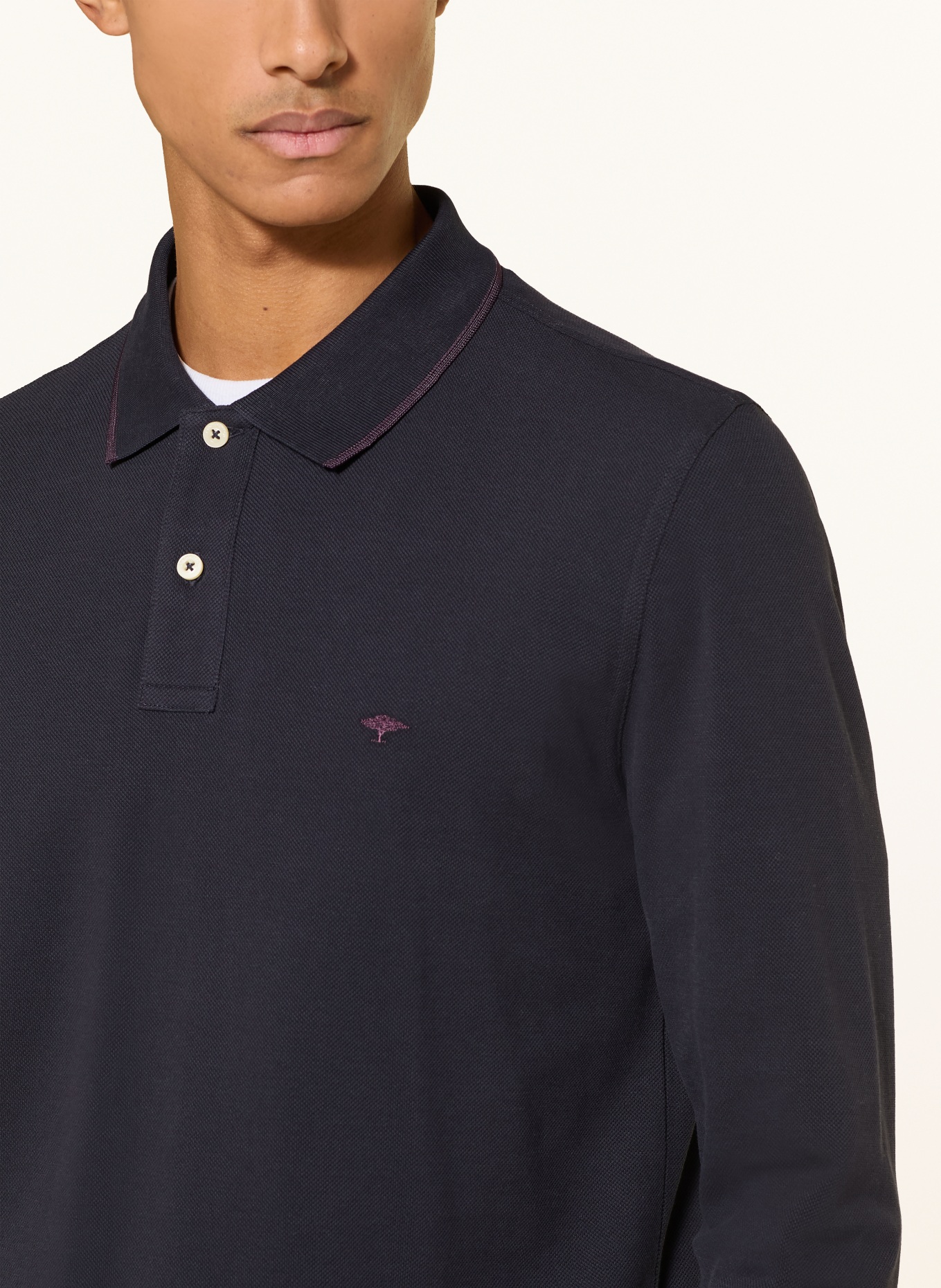 FYNCH-HATTON Pique-Poloshirt: DUNKELBLAU
