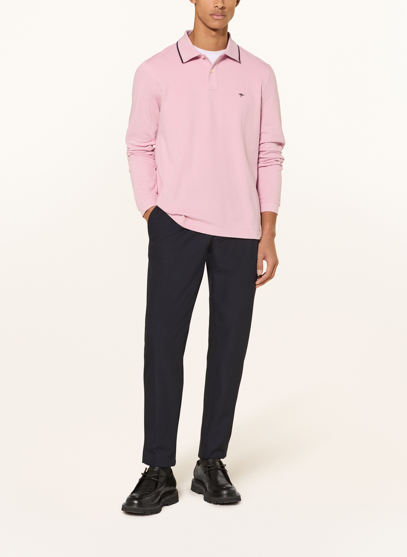 FYNCH-HATTON pique polo shirt: ROSE / DARK BROWN