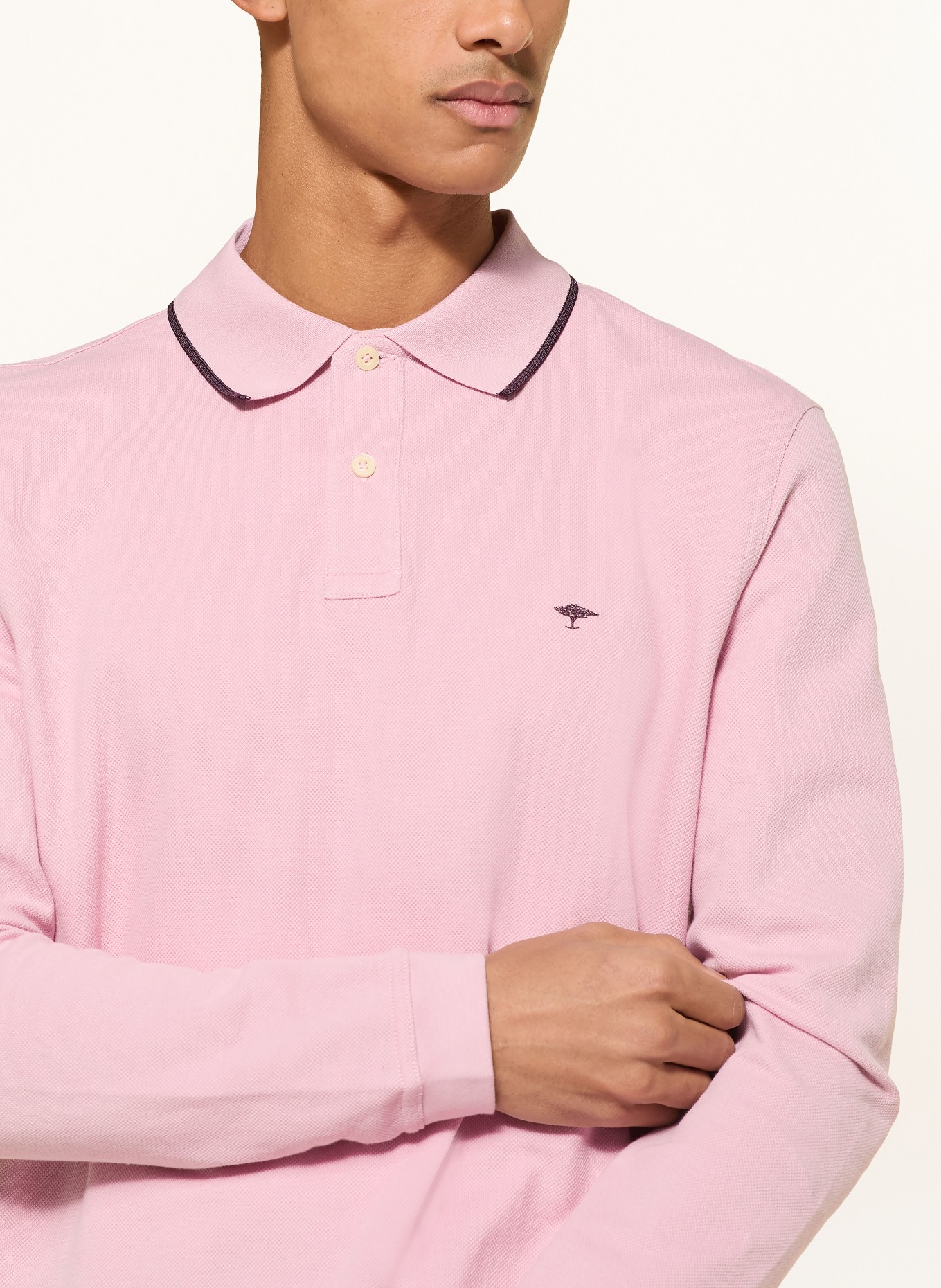 FYNCH-HATTON pique polo shirt: ROSE / DARK BROWN