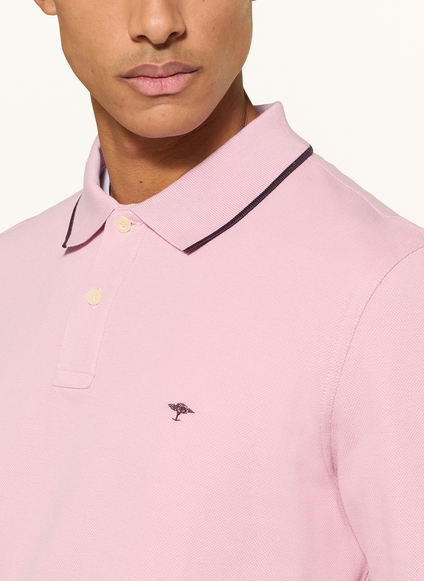 FYNCH-HATTON pique polo shirt: ROSE / DARK BROWN