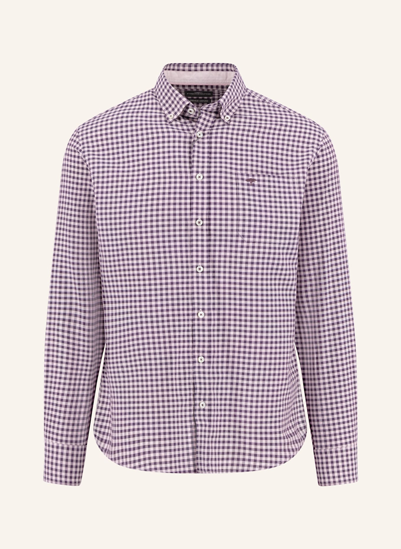 FYNCH-HATTON Hemd Regular Fit: ROSÉ / DUNKELBRAUN