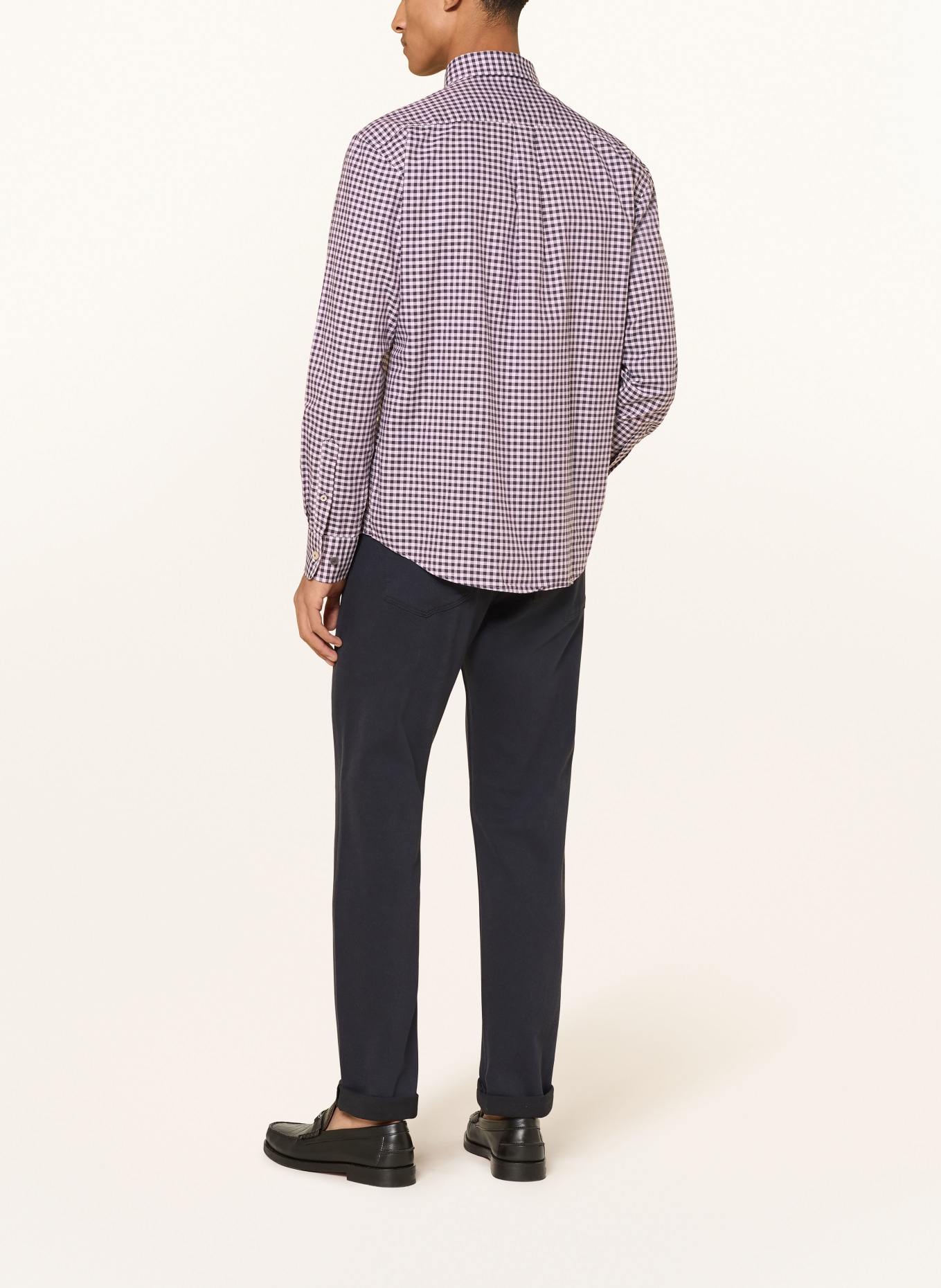 FYNCH-HATTON Hemd Regular Fit: ROSÉ / DUNKELBRAUN