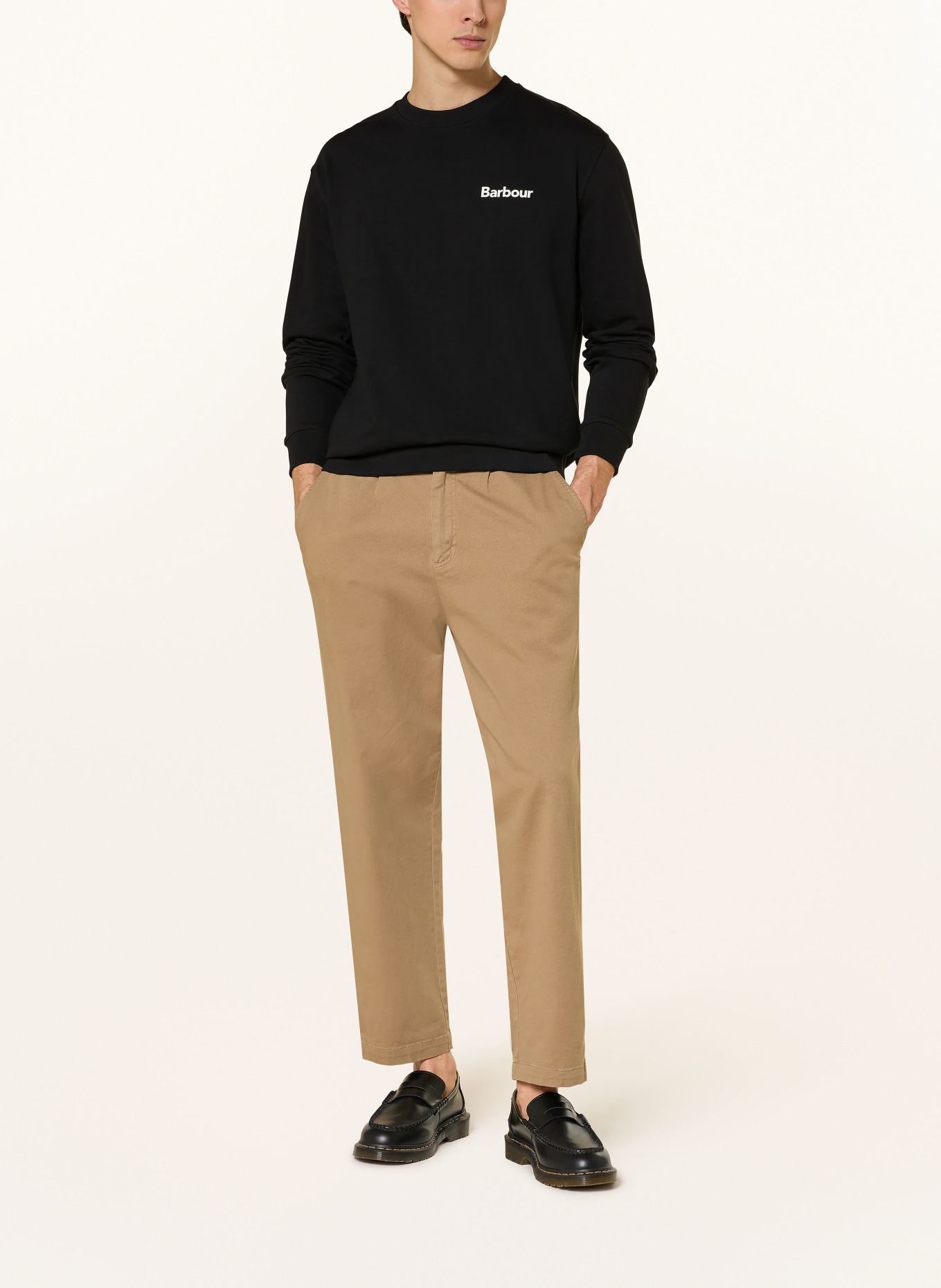 Barbour Sweatshirt FIRBANK: SCHWARZ / WEISS