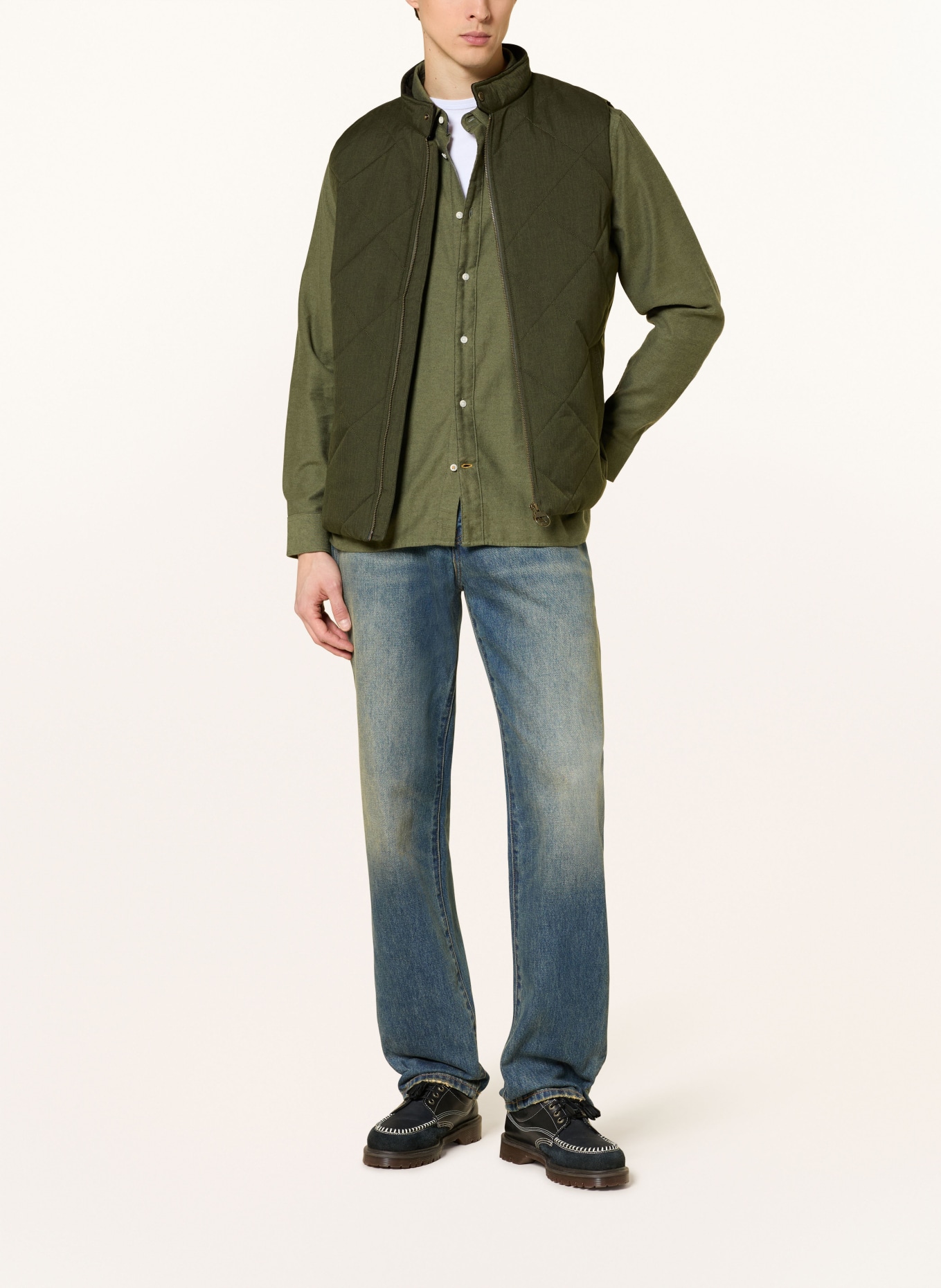Barbour HARRINGTON GIL quilted vest: OLIVE
