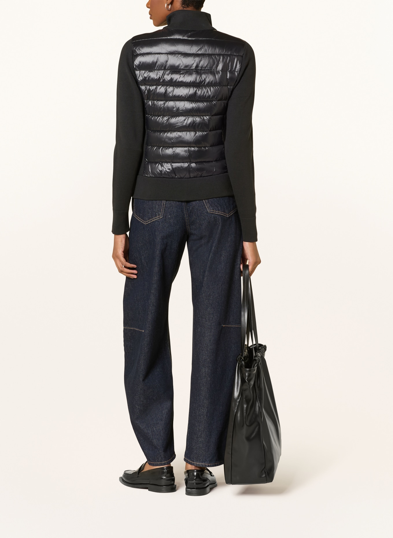 TOMMY HILFIGER Steppjacke im Materialmix: SCHWARZ